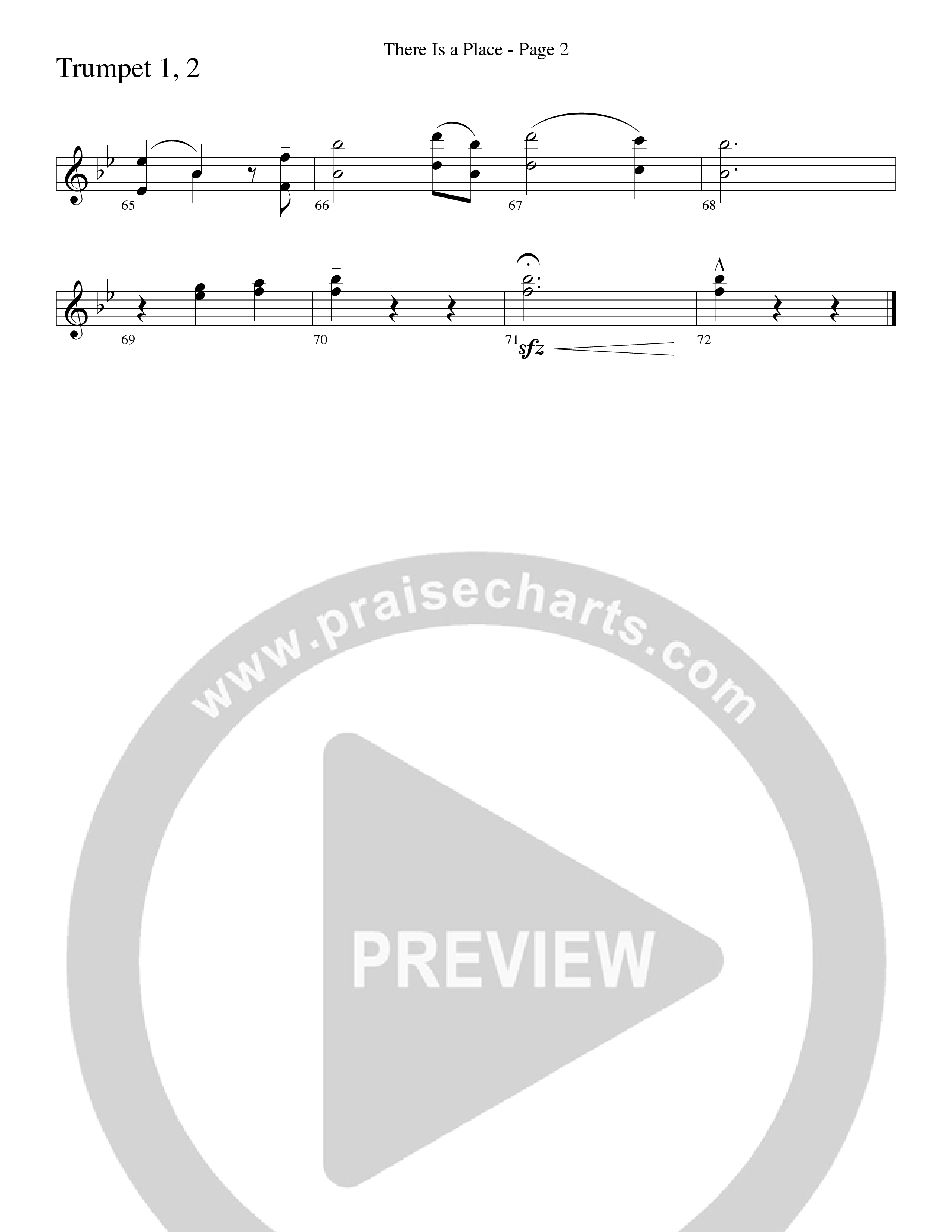 There Is a Place (Choral Anthem SATB) Trumpet 1,2 (Word Music Choral / Arr. Dave Williamson)