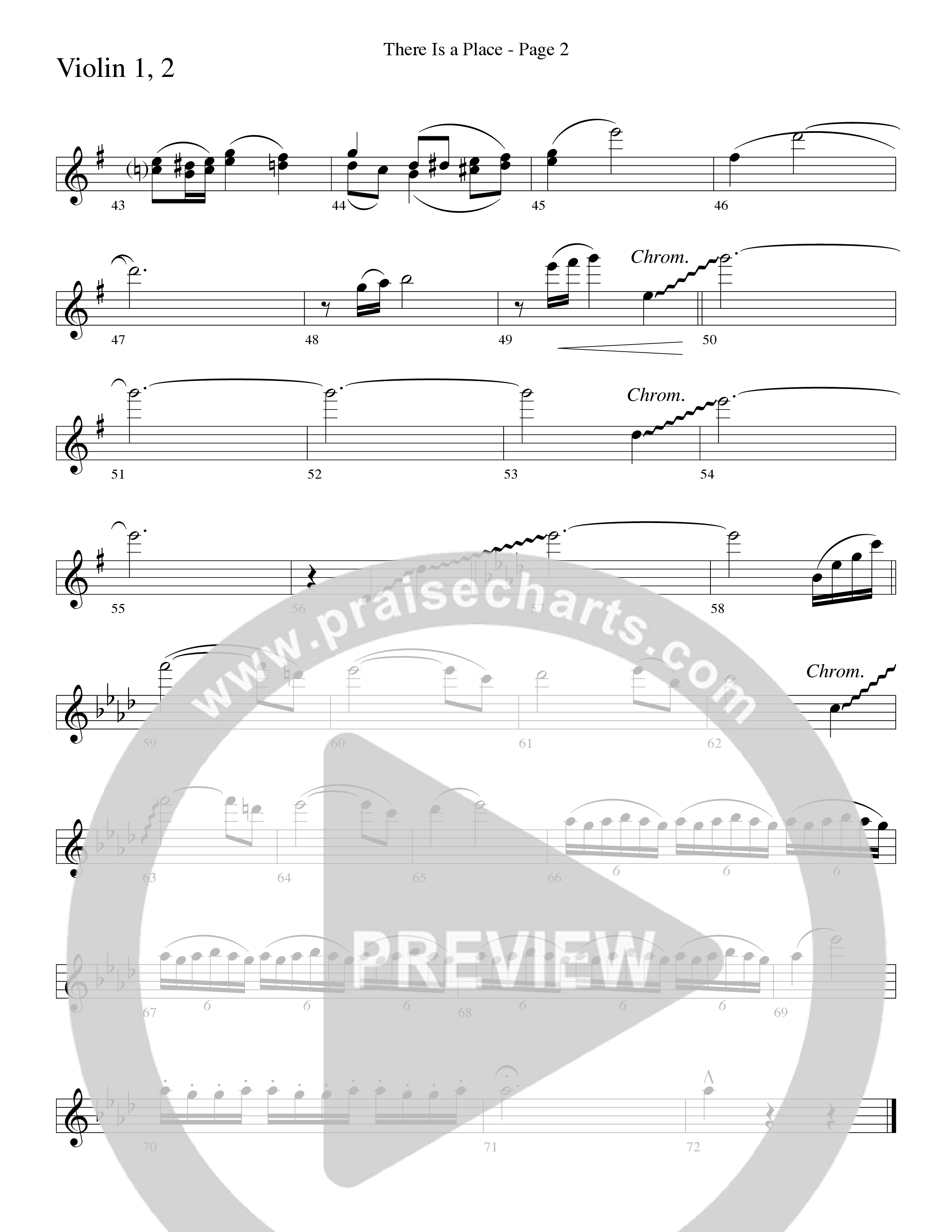 There Is a Place (Choral Anthem SATB) Violin 1/2 (Word Music Choral / Arr. Dave Williamson)