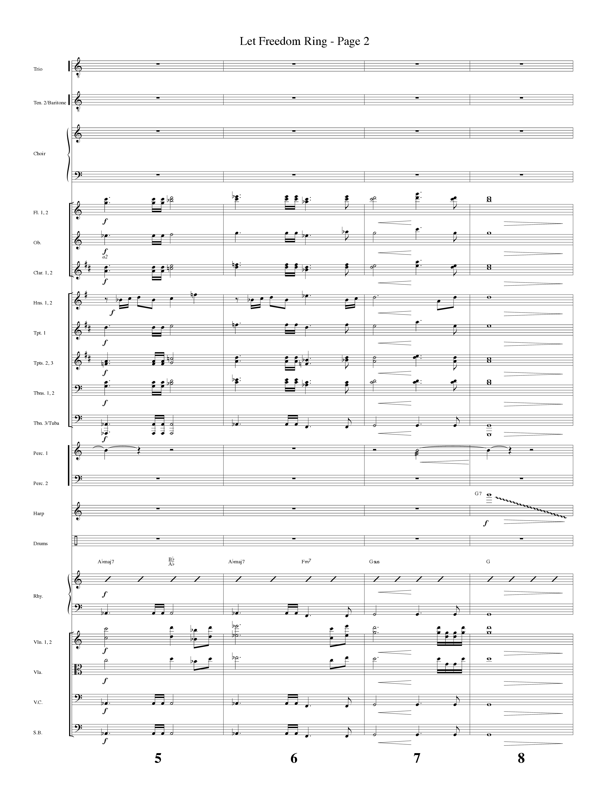 Let Freedom Ring (Choral Anthem SATB) Orchestration (Word Music Choral / Arr. Camp Kirkland)