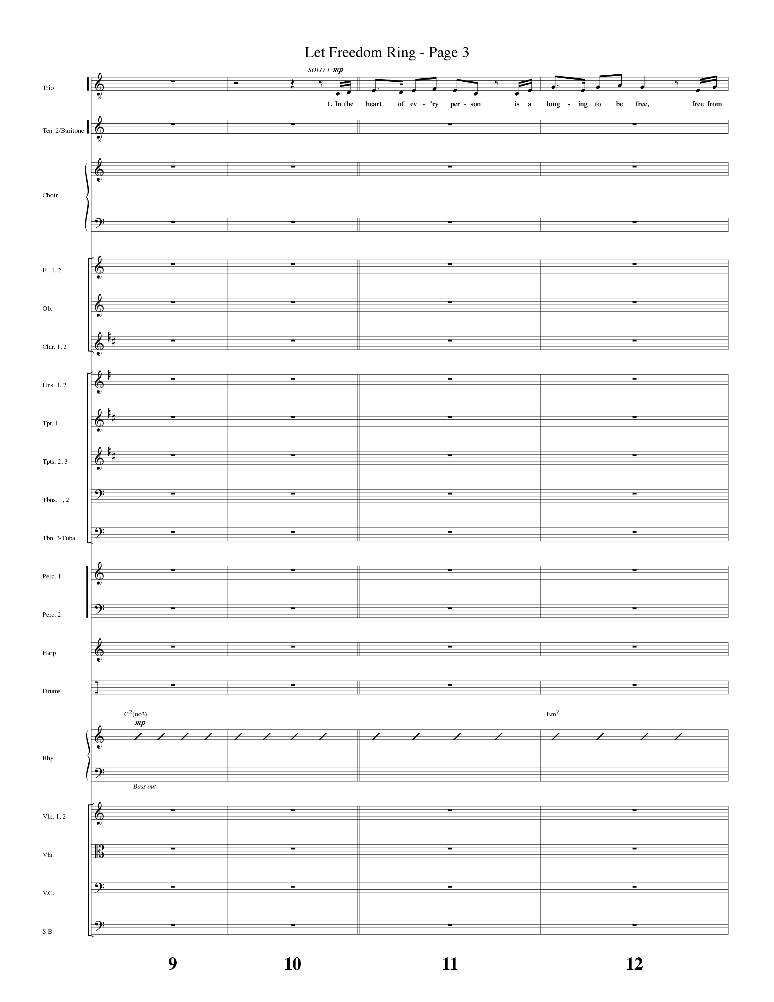 Let Freedom Ring (Choral Anthem SATB) Orchestration (Word Music Choral / Arr. Camp Kirkland)