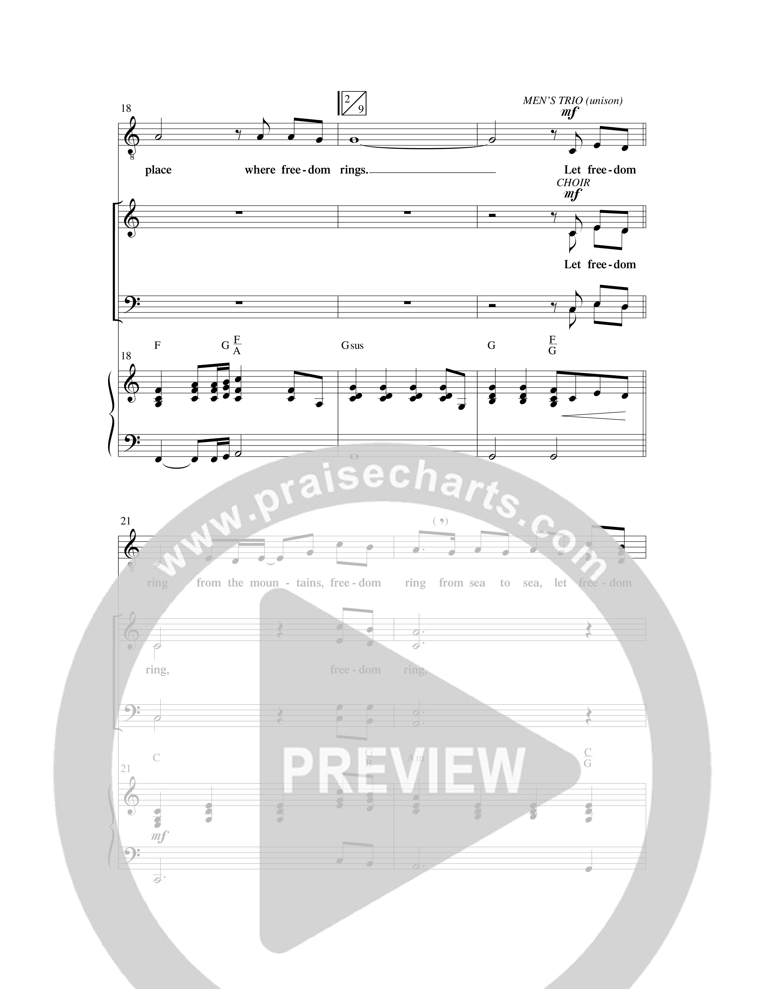 Let Freedom Ring (Choral Anthem SATB) Anthem (SATB/Piano) (Word Music Choral / Arr. Camp Kirkland)