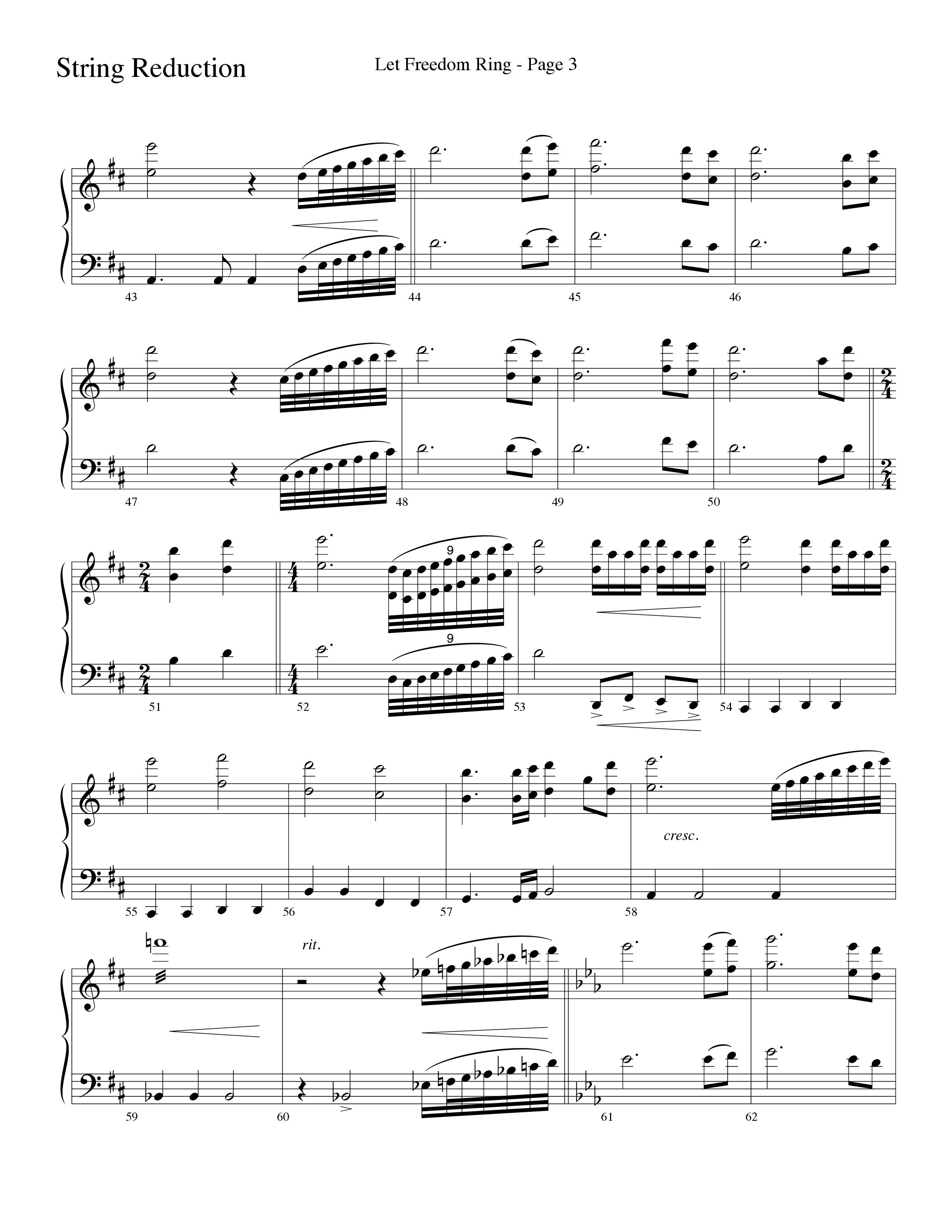 Let Freedom Ring (Choral Anthem SATB) String Reduction (Word Music Choral / Arr. Camp Kirkland)