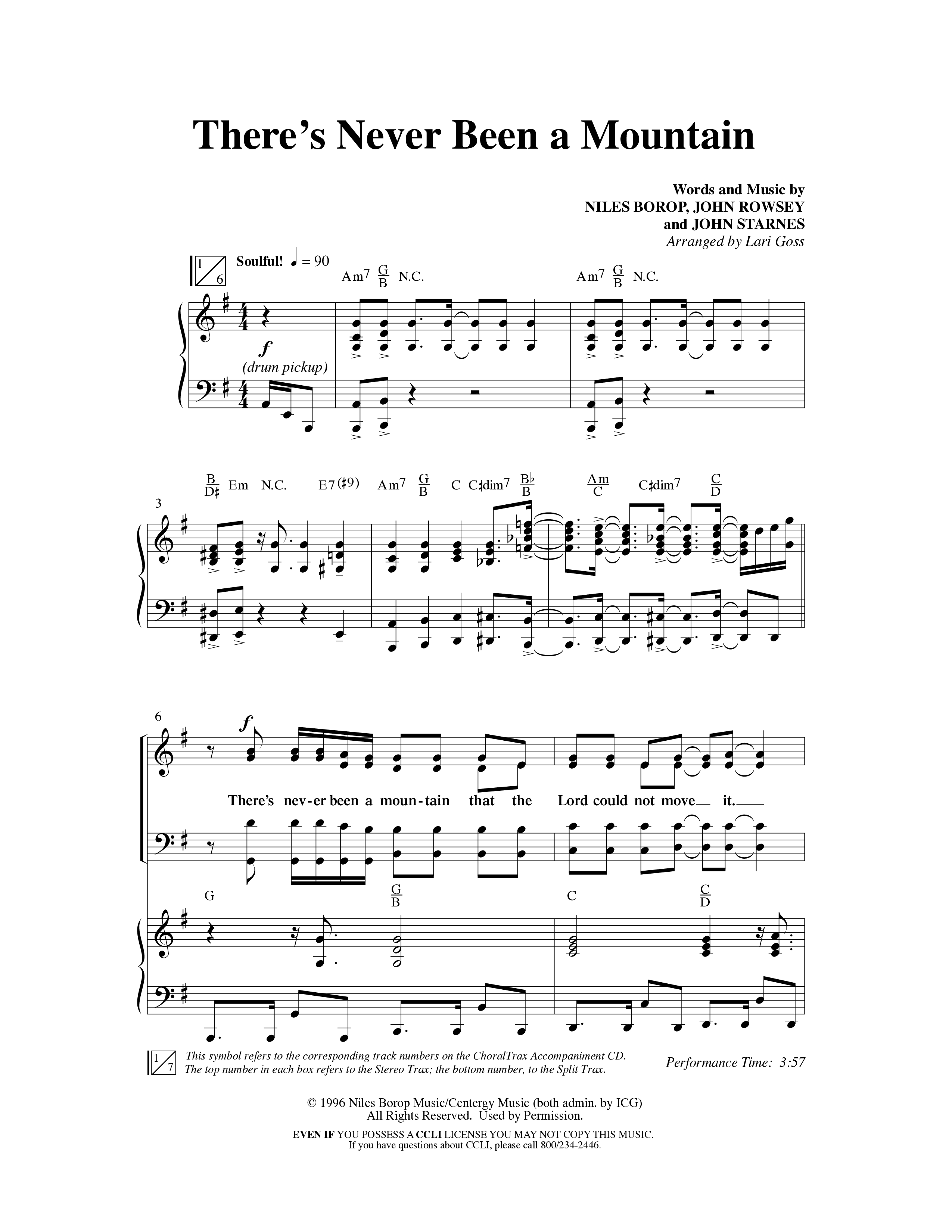 There’s Never Been a Mountain (Choral Anthem SATB) Anthem (SATB/Piano) (Word Music Choral / Arr. Lari Goss)