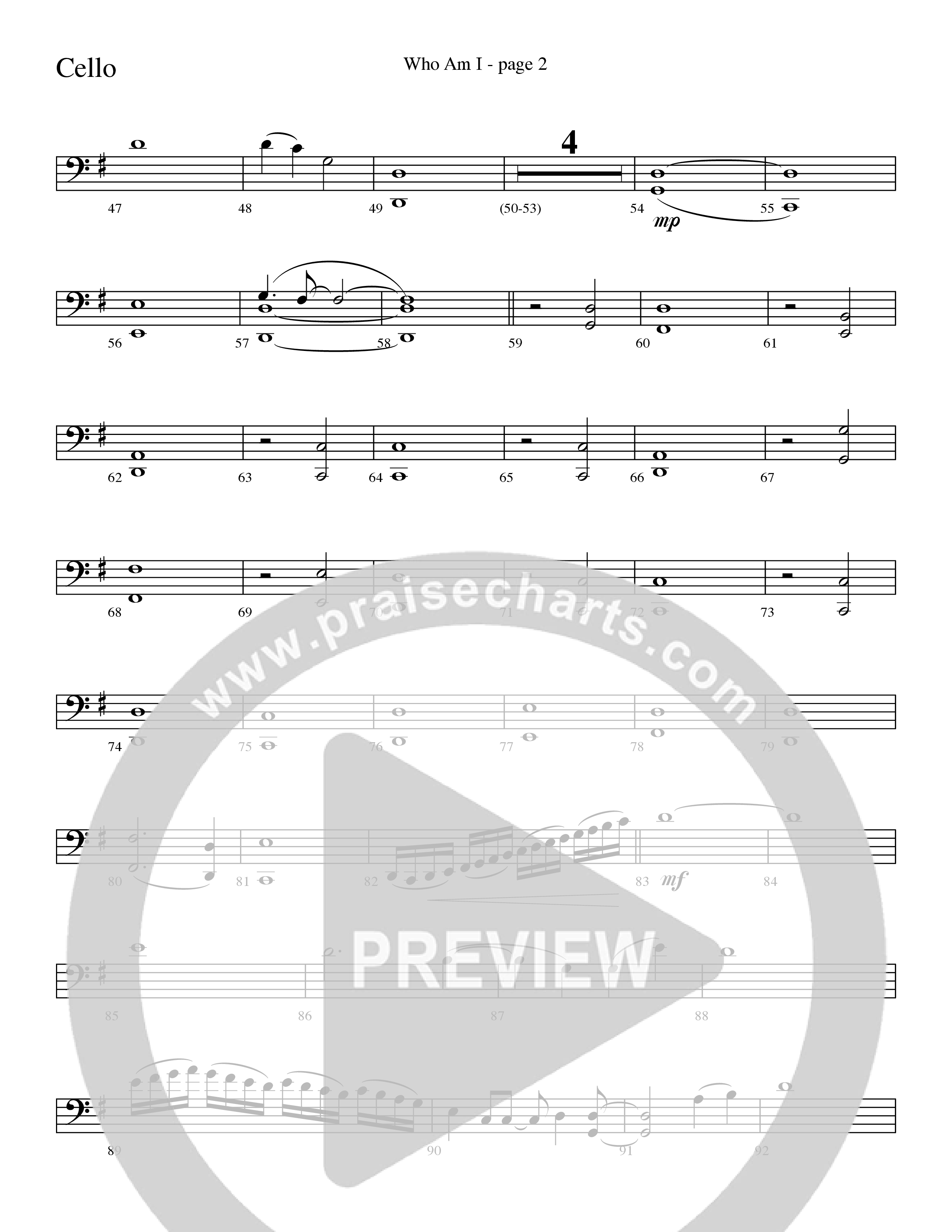 Who Am I (Choral Anthem SATB) Cello (Word Music Choral / Arr. David Clydesdale)