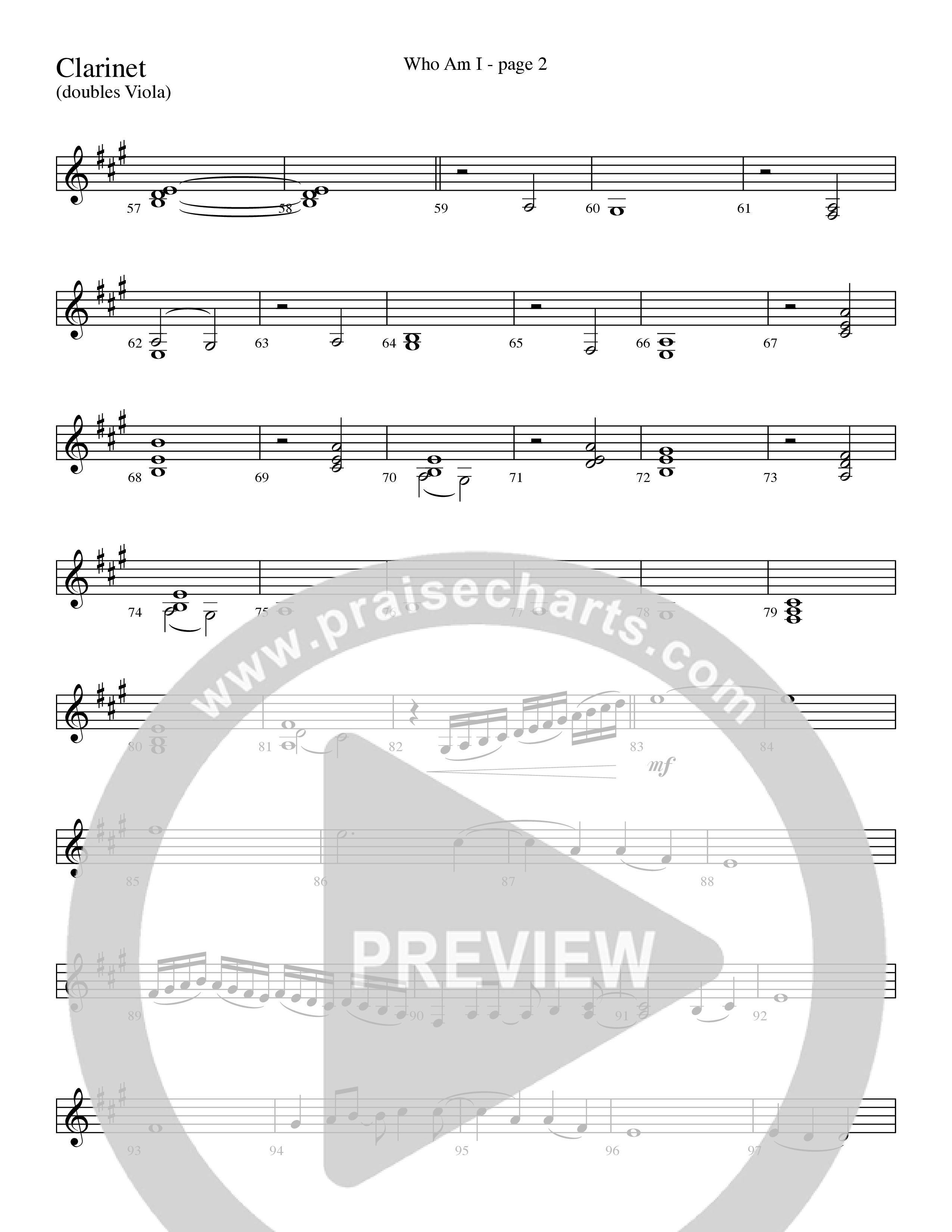 Who Am I (Choral Anthem SATB) Clarinet (Word Music Choral / Arr. David Clydesdale)