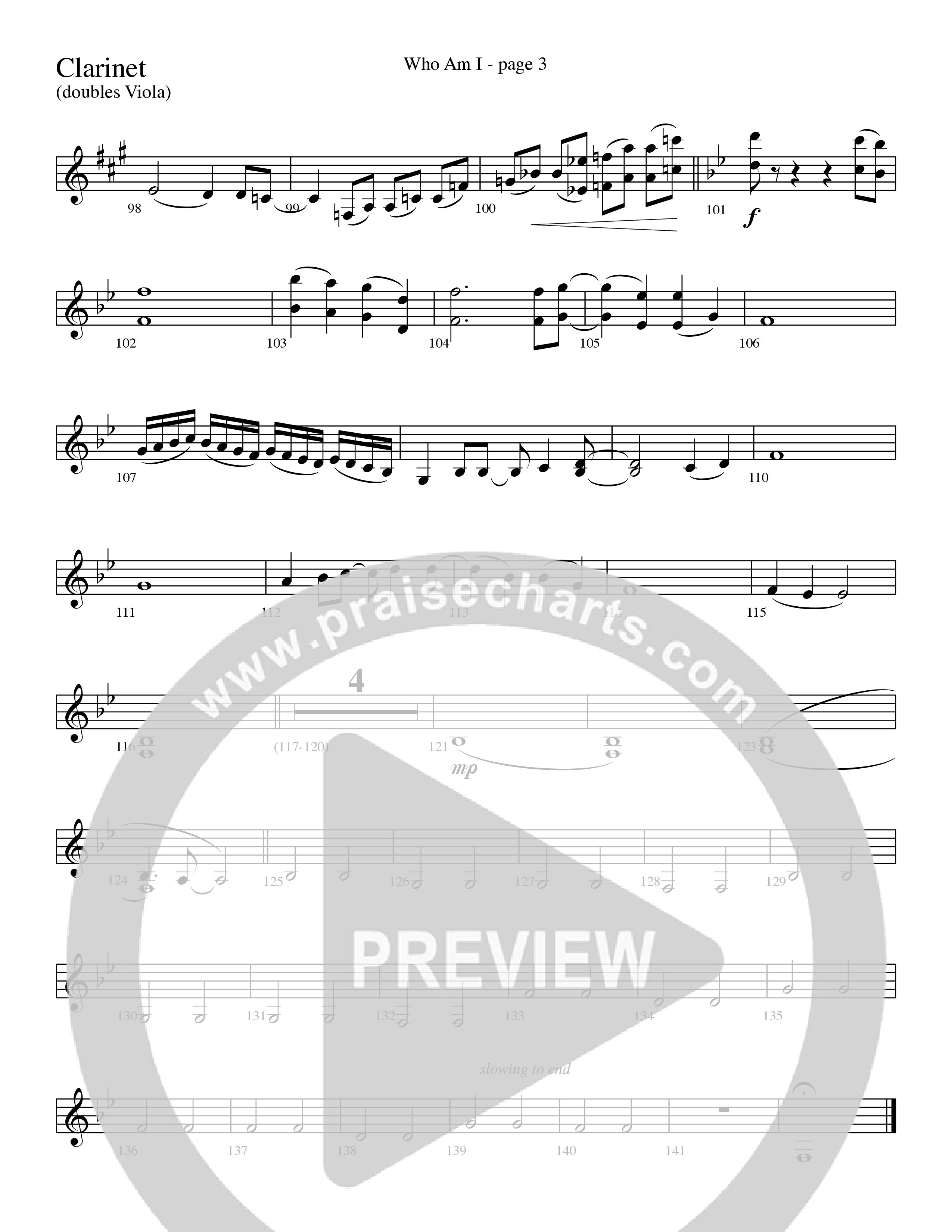 Who Am I (Choral Anthem SATB) Clarinet (Word Music Choral / Arr. David Clydesdale)