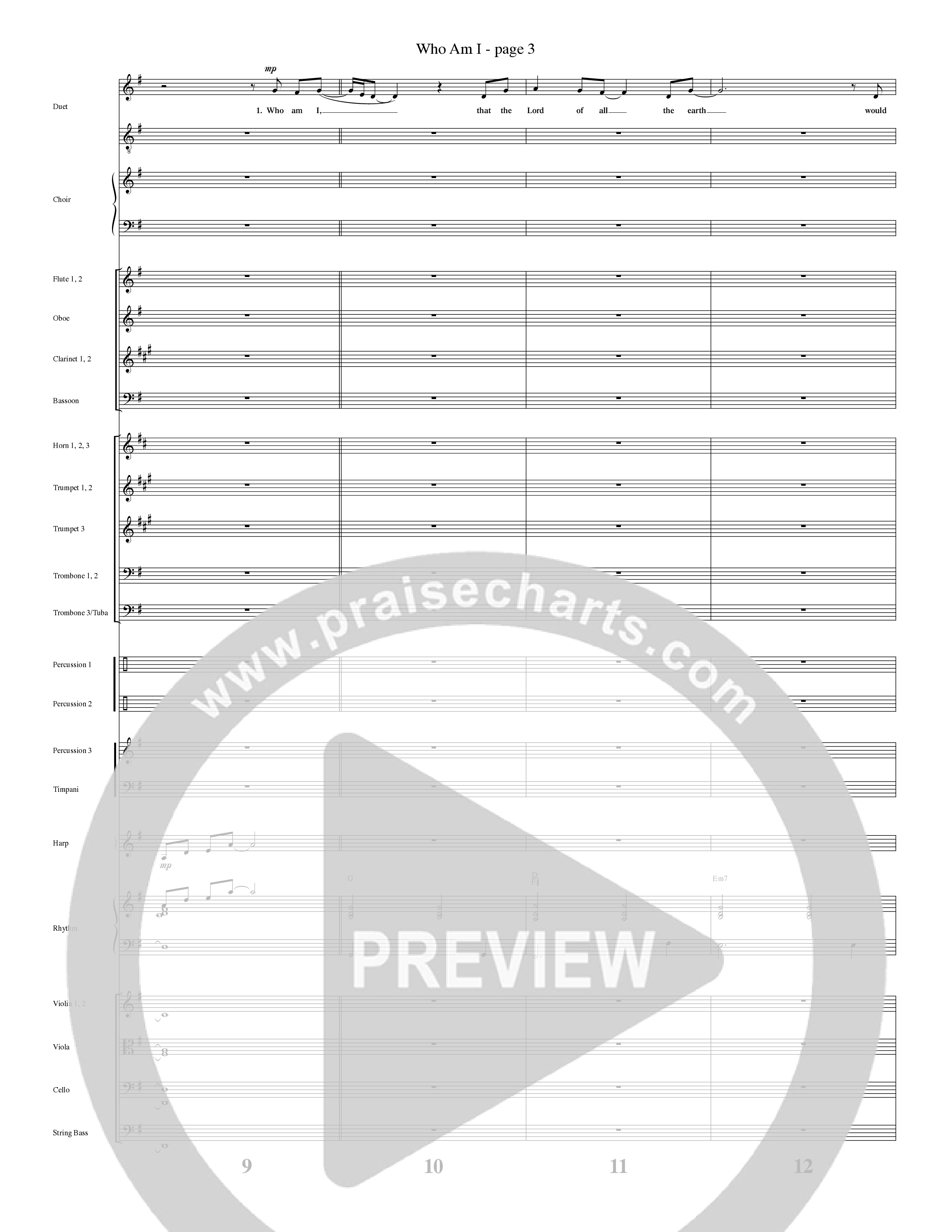 Who Am I (Choral Anthem SATB) Orchestration (Word Music Choral / Arr. David Clydesdale)