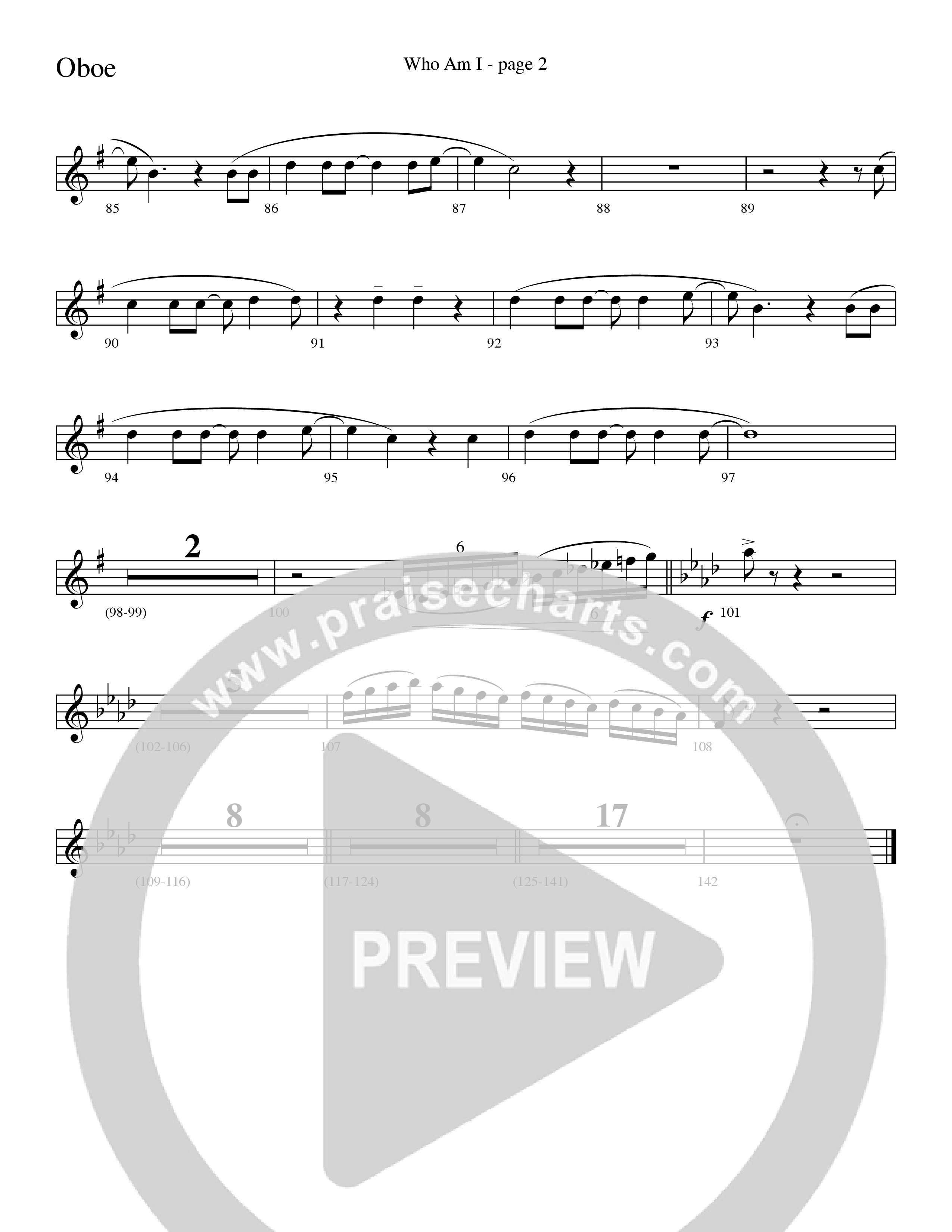Who Am I (Choral Anthem SATB) Oboe (Word Music Choral / Arr. David Clydesdale)