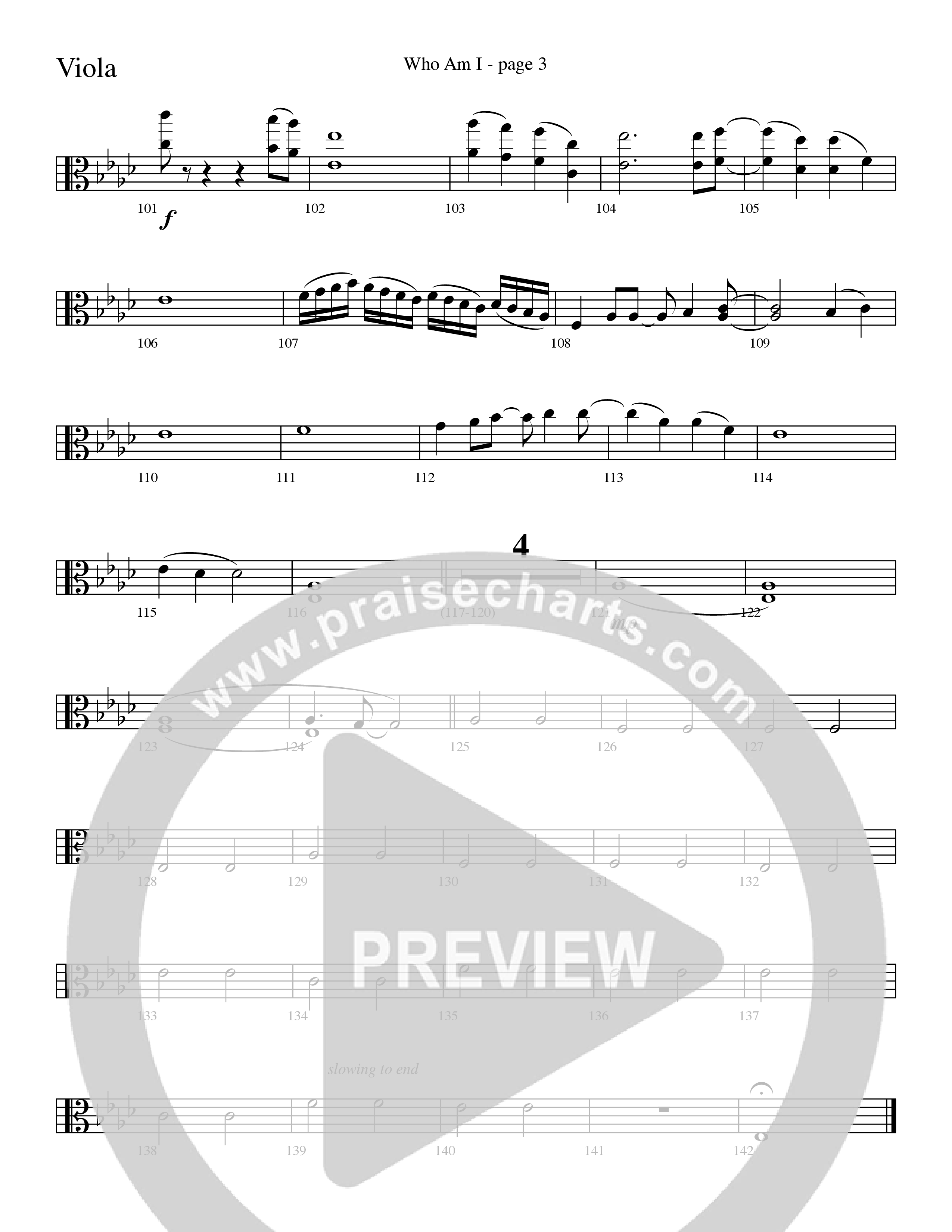 Who Am I (Choral Anthem SATB) Viola (Word Music Choral / Arr. David Clydesdale)