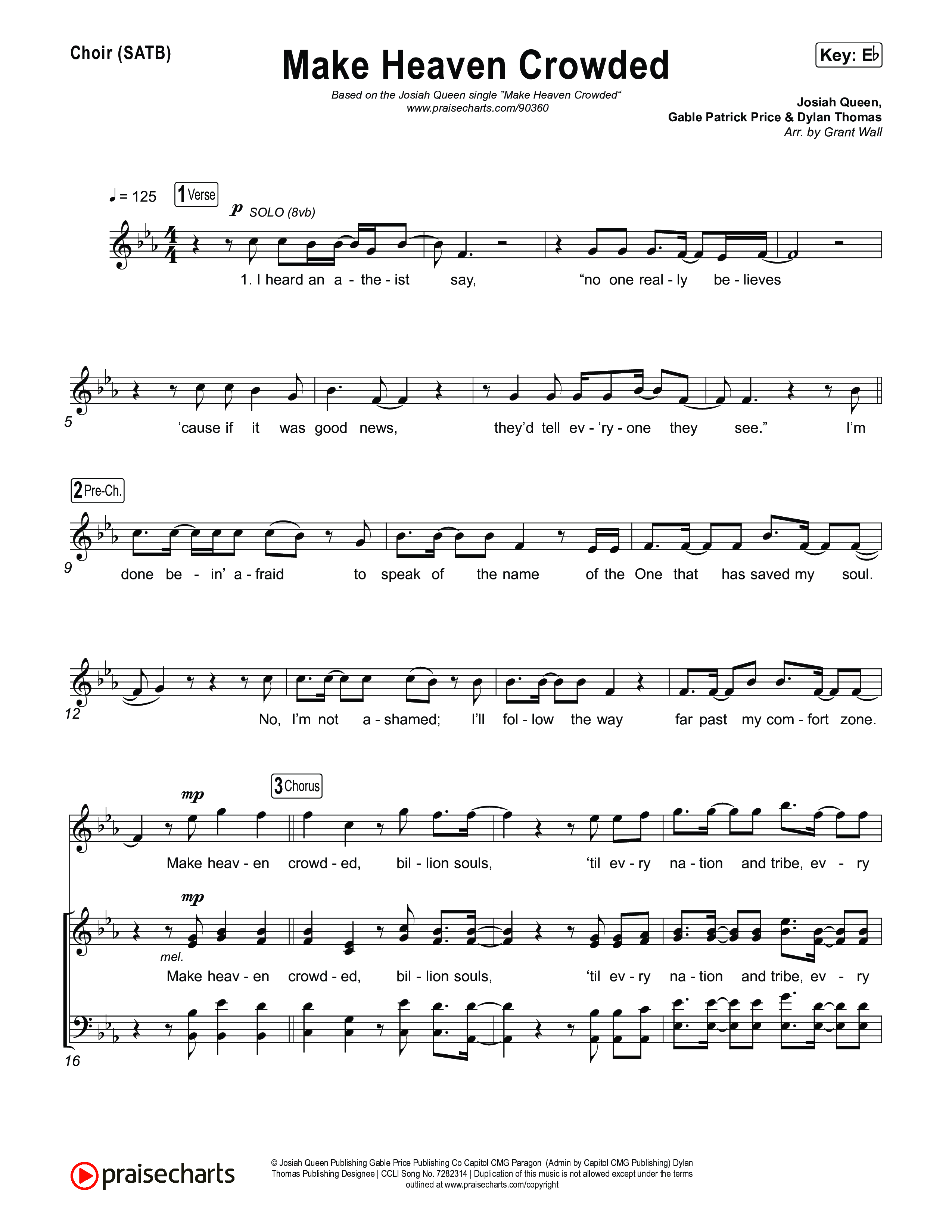Make Heaven Crowded Choir Sheet (SATB) (Josiah Queen)