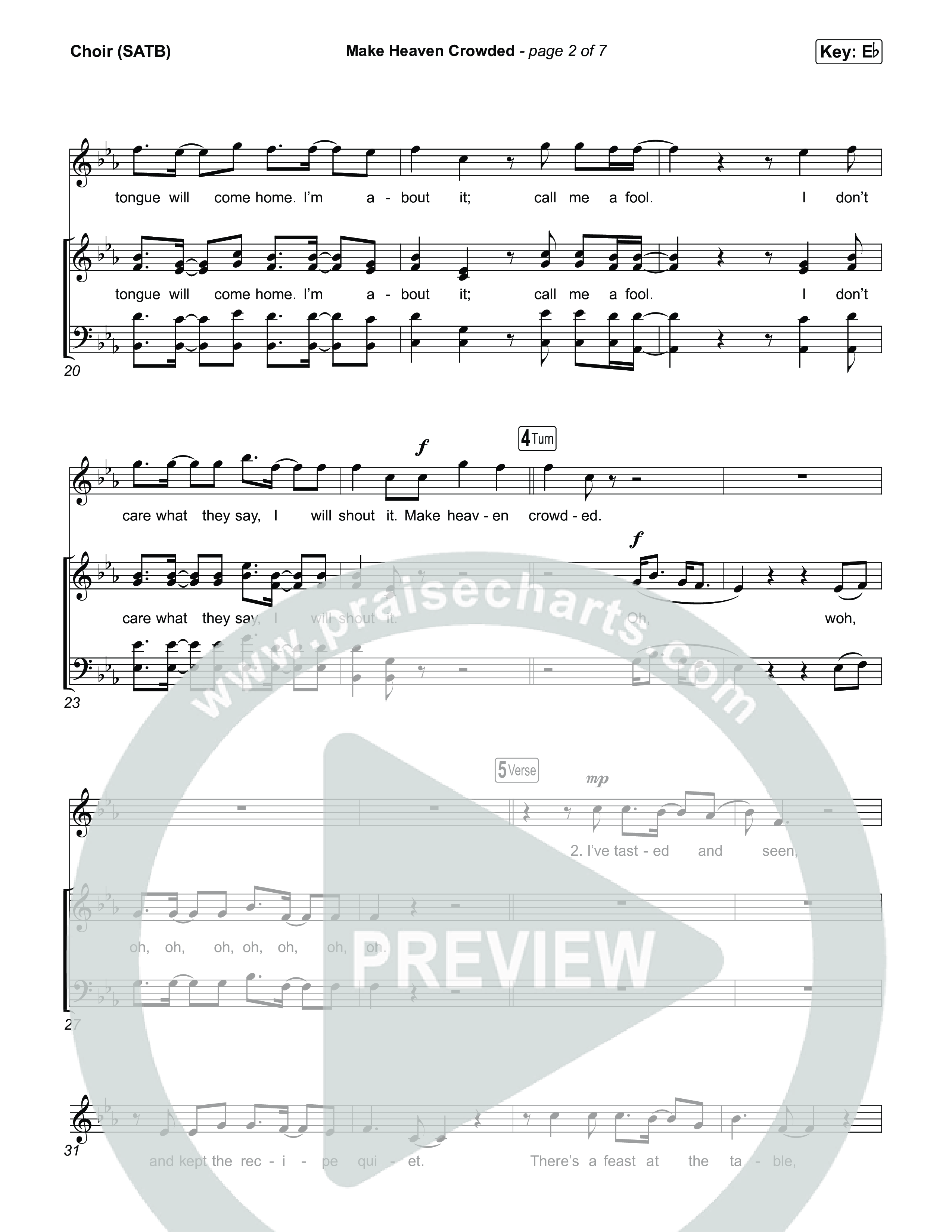 Make Heaven Crowded Choir Sheet (SATB) (Josiah Queen)