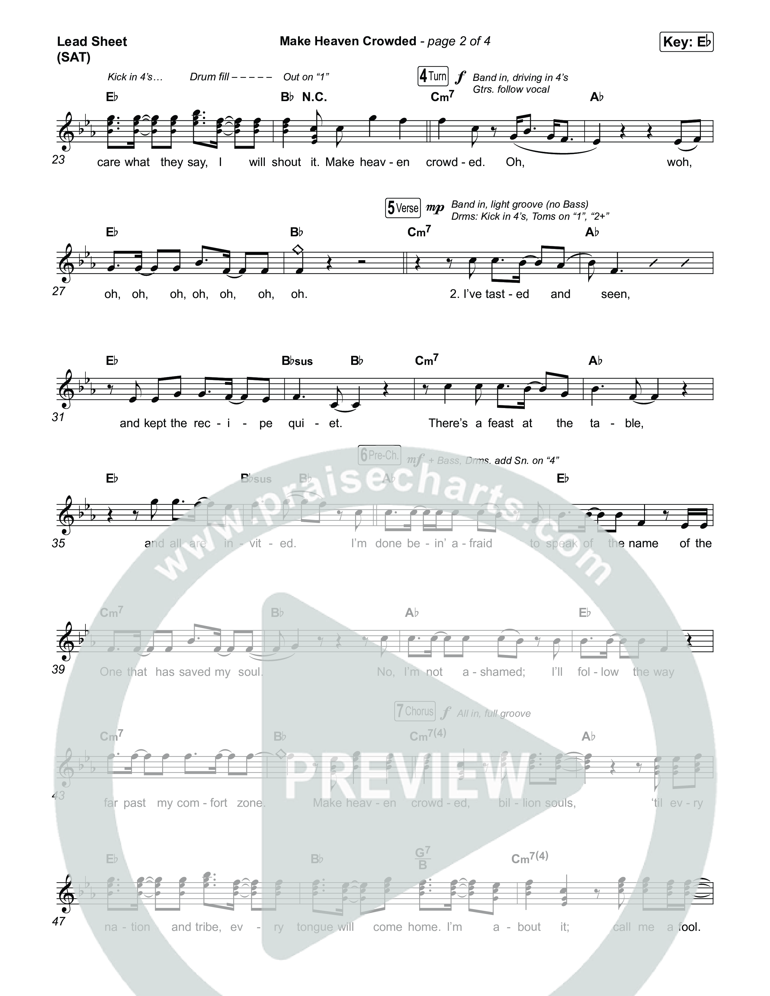 Make Heaven Crowded Lead Sheet (SAT) (Josiah Queen)