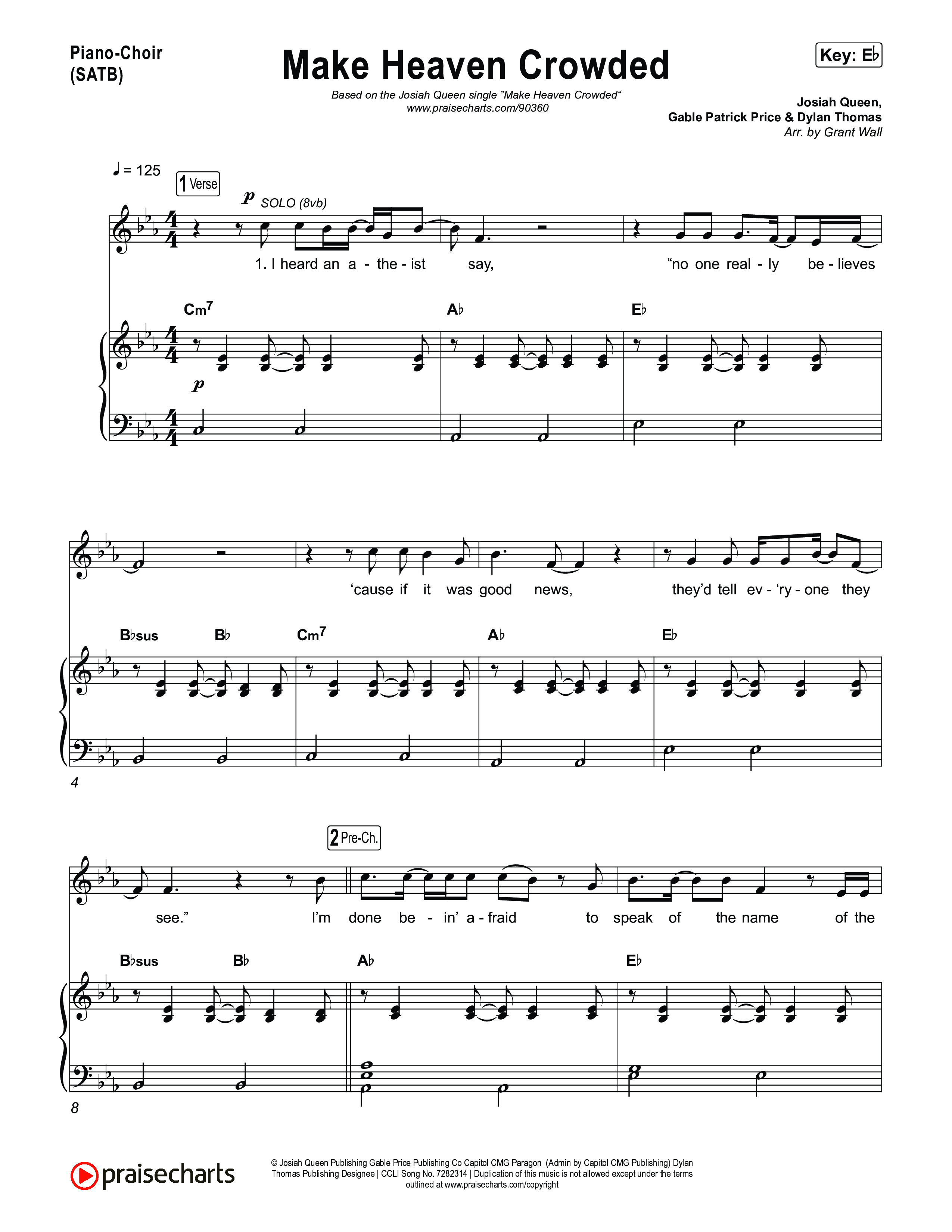 Make Heaven Crowded Piano/Vocal Pack (Josiah Queen)