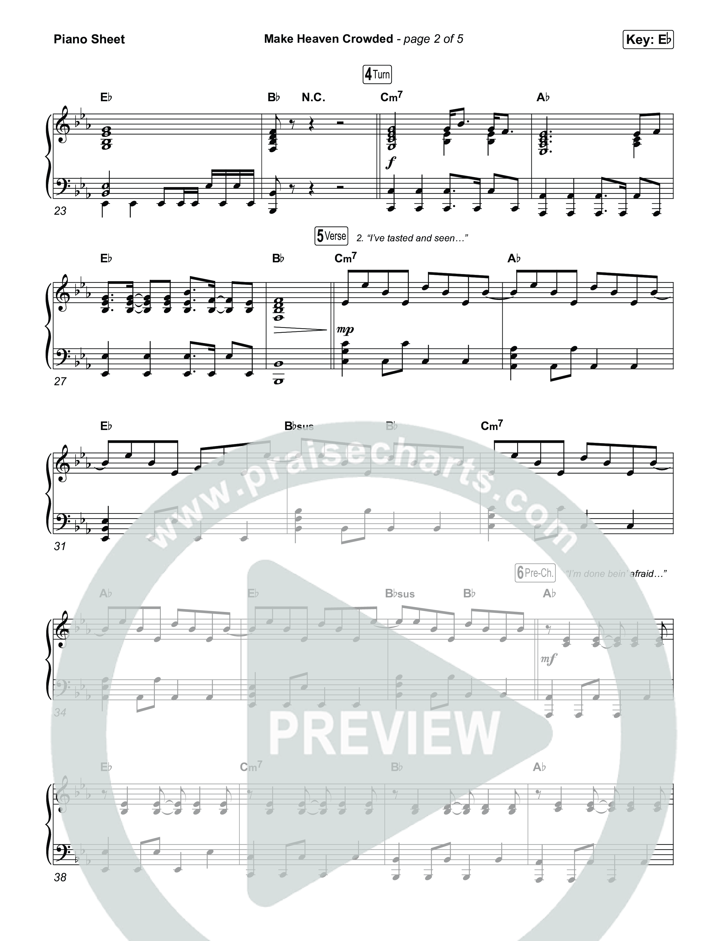 Make Heaven Crowded Piano Sheet (Josiah Queen)