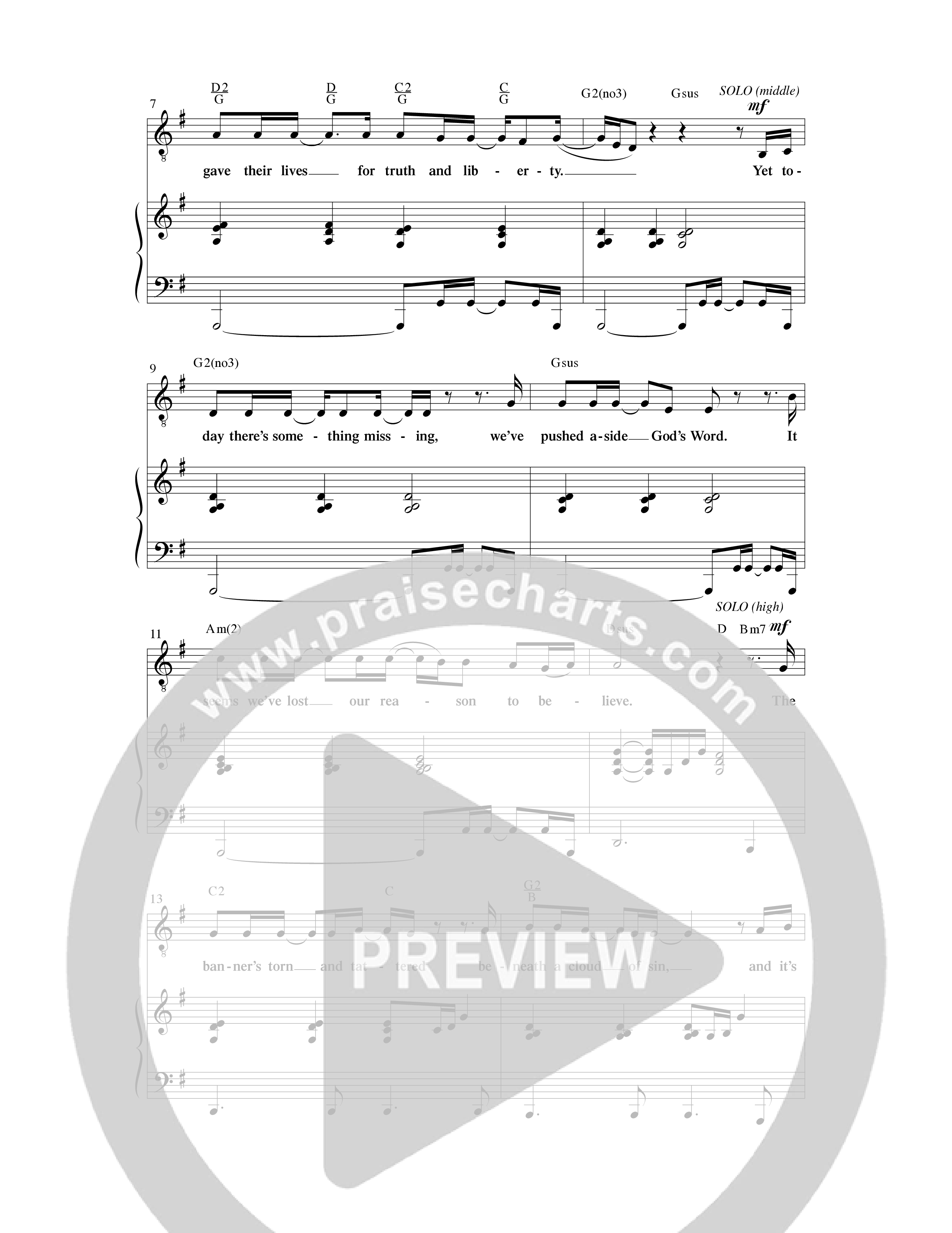 One Nation Under God (Choral Anthem SATB) Anthem (SATB/Piano) (Word Music Choral / Arr. David Clydesdale)
