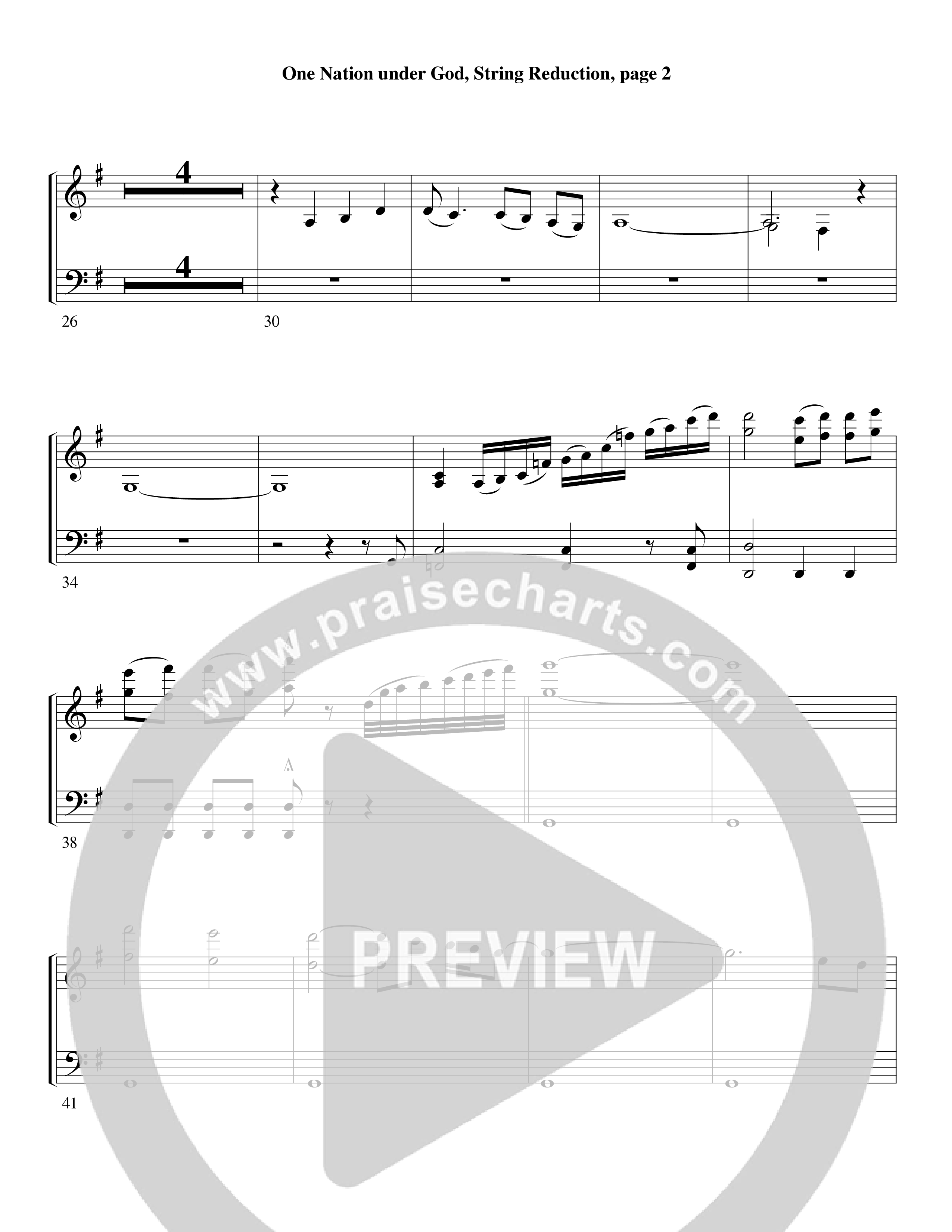 One Nation Under God (Choral Anthem SATB) String Reduction (Word Music Choral / Arr. David Clydesdale)