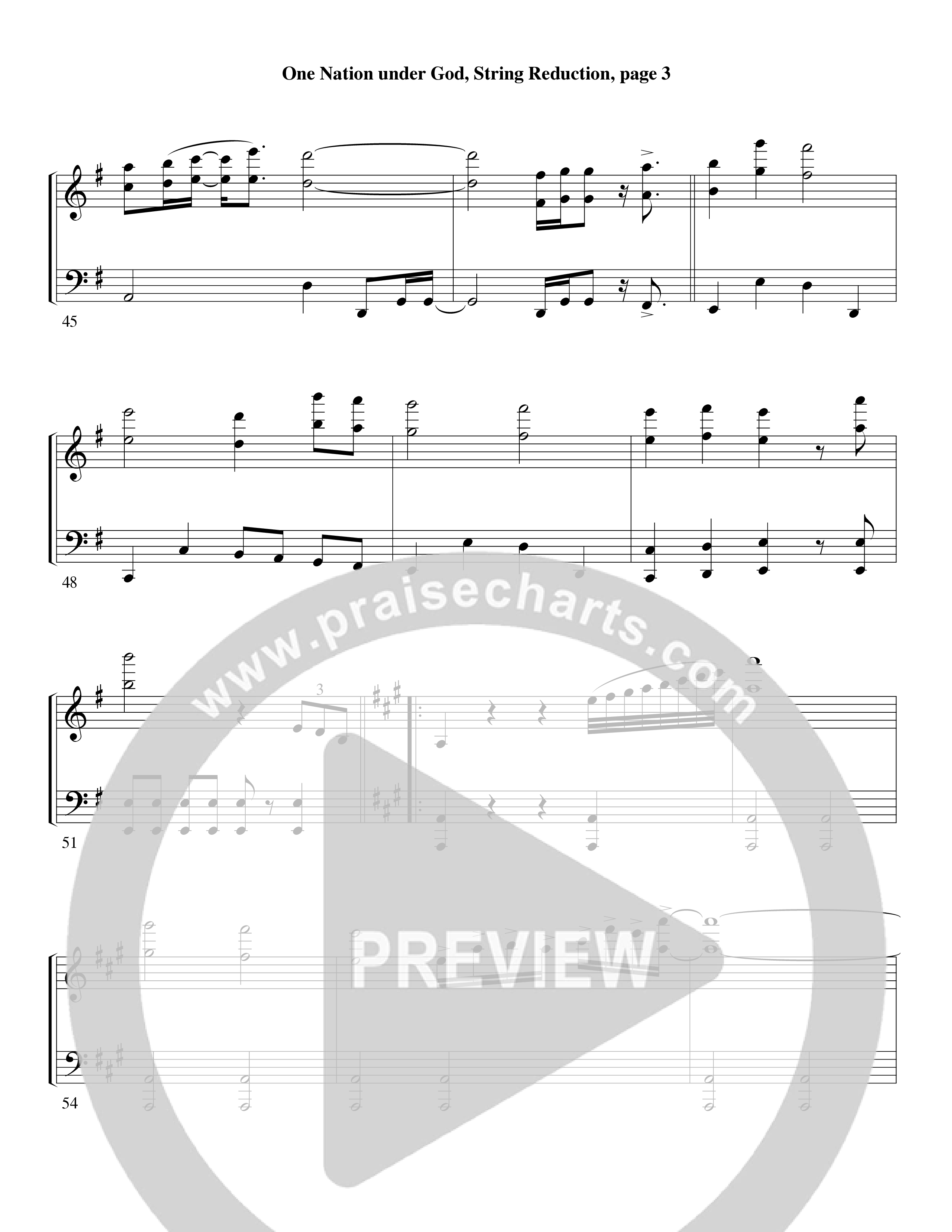 One Nation Under God (Choral Anthem SATB) String Reduction (Word Music Choral / Arr. David Clydesdale)