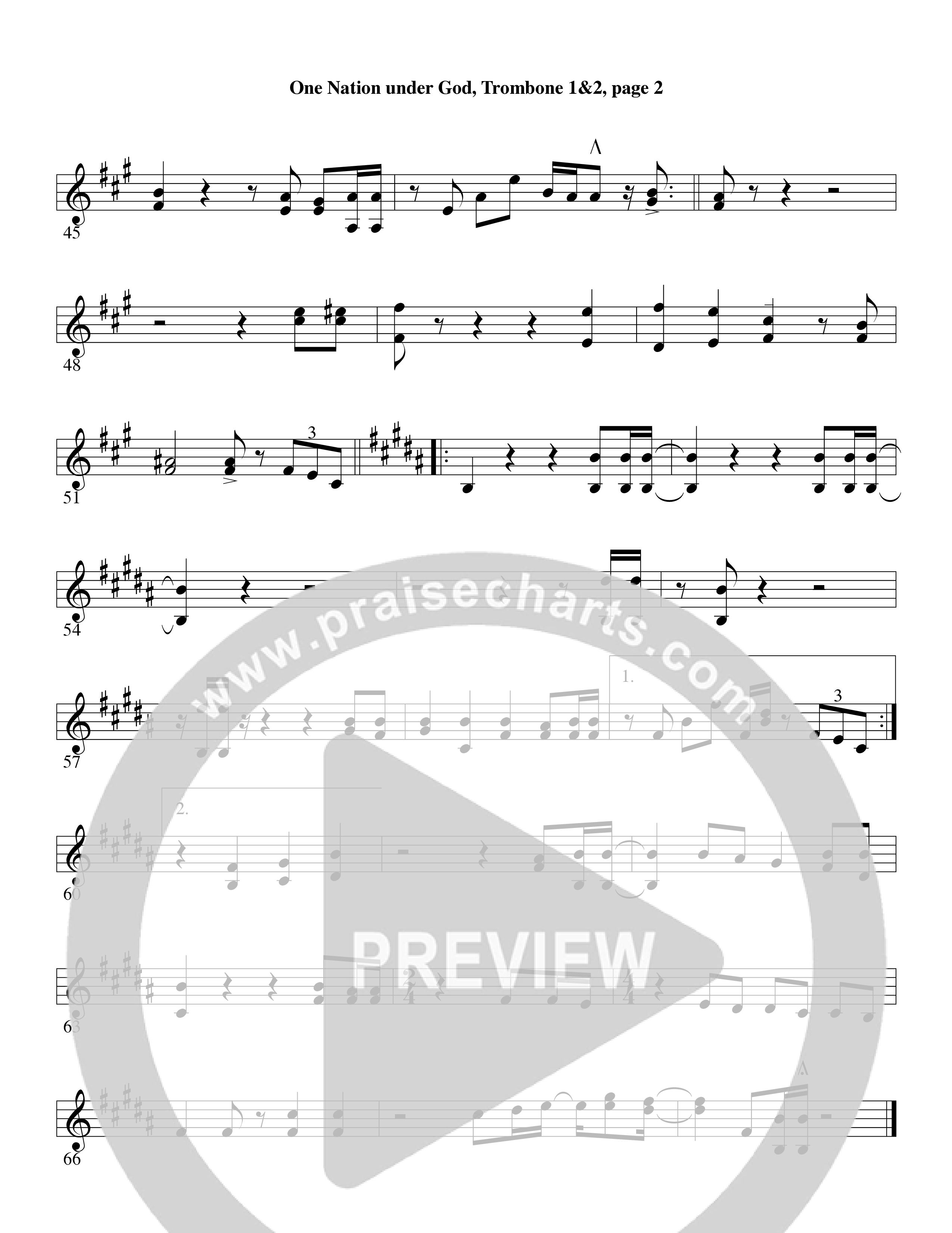 One Nation Under God (Choral Anthem SATB) Tenor Sax/Baritone T.C. (Word Music Choral / Arr. David Clydesdale)