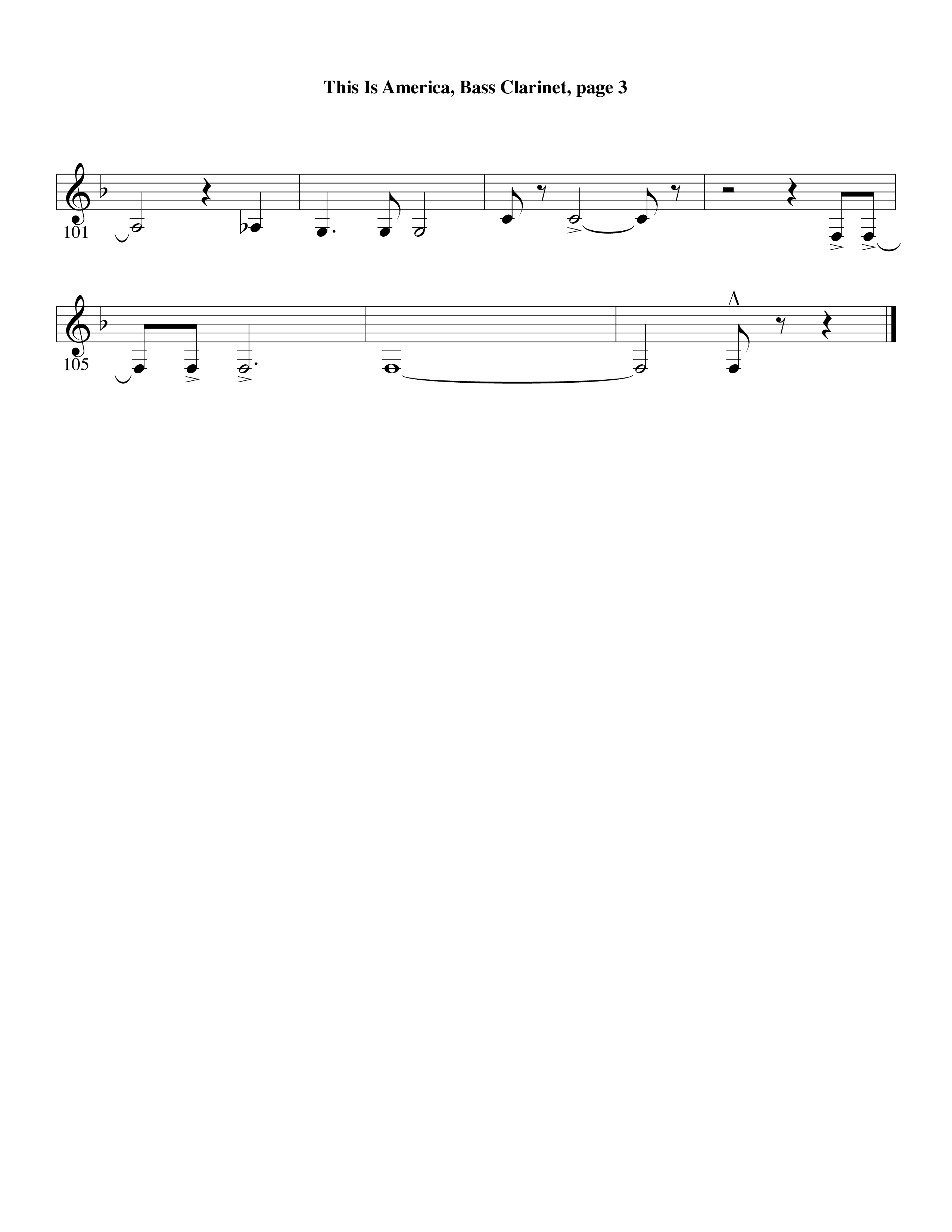 This Is America Bass Clarinet (Word Music / Arr. Russell Mauldin)