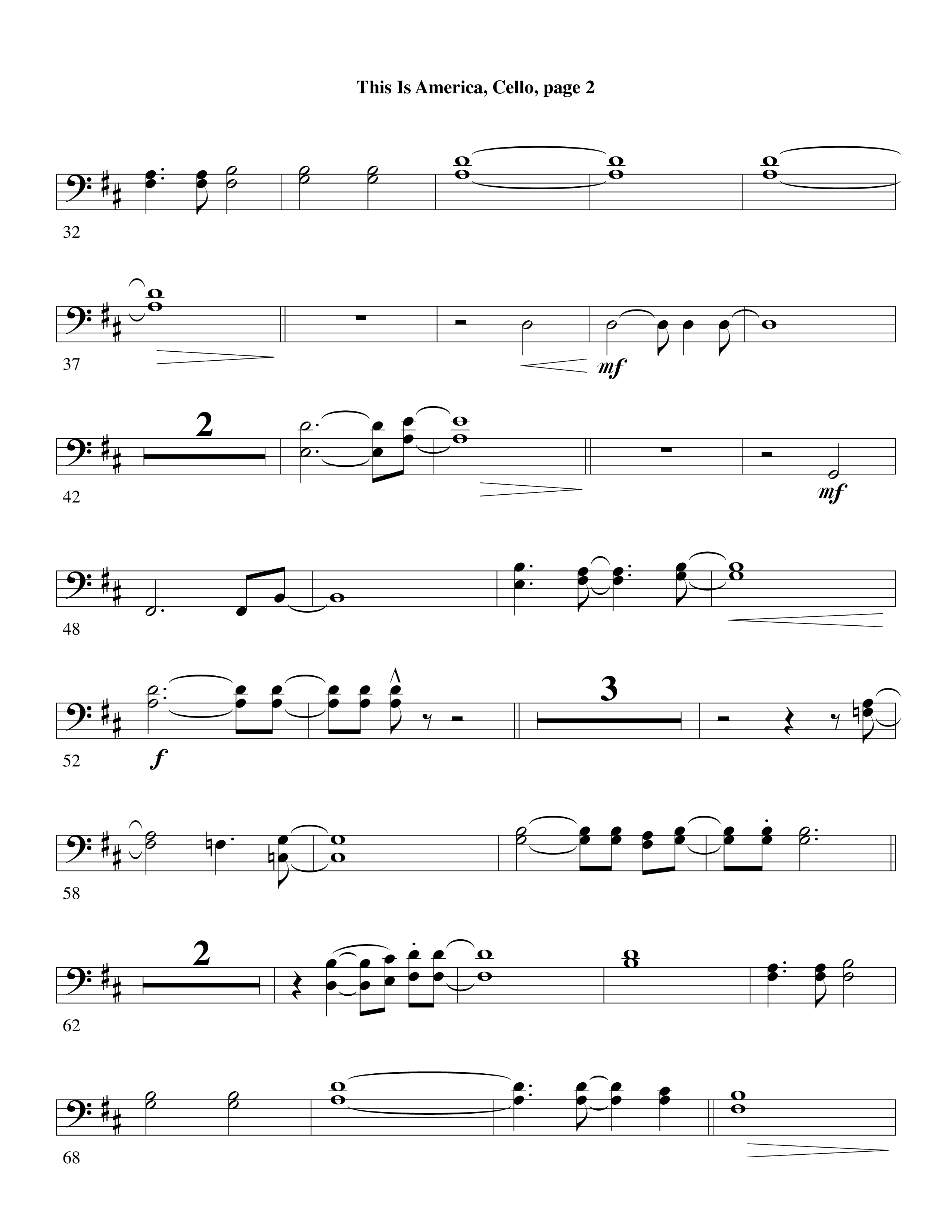 This Is America Cello (Word Music / Arr. Russell Mauldin)