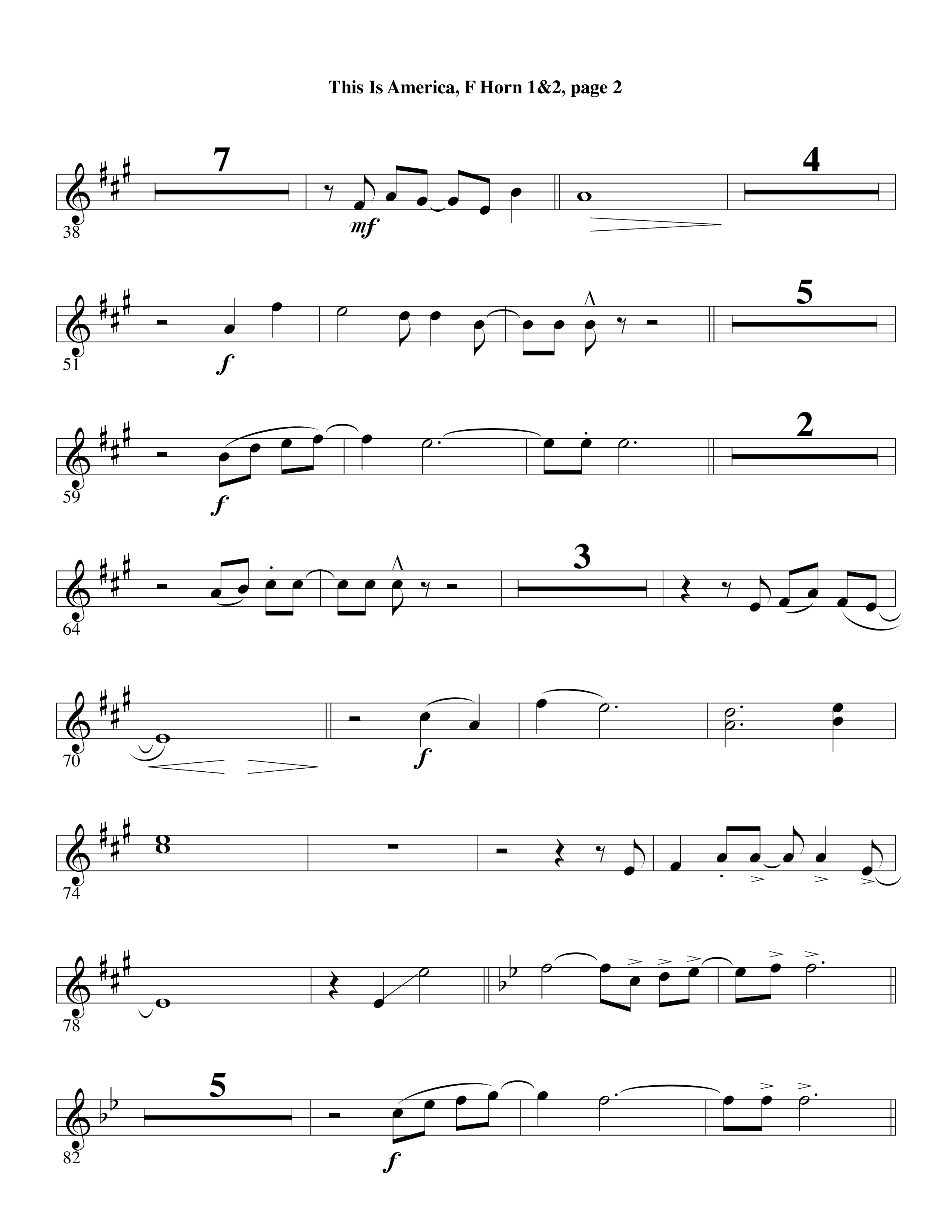 This Is America French Horn 1/2 (Word Music / Arr. Russell Mauldin)