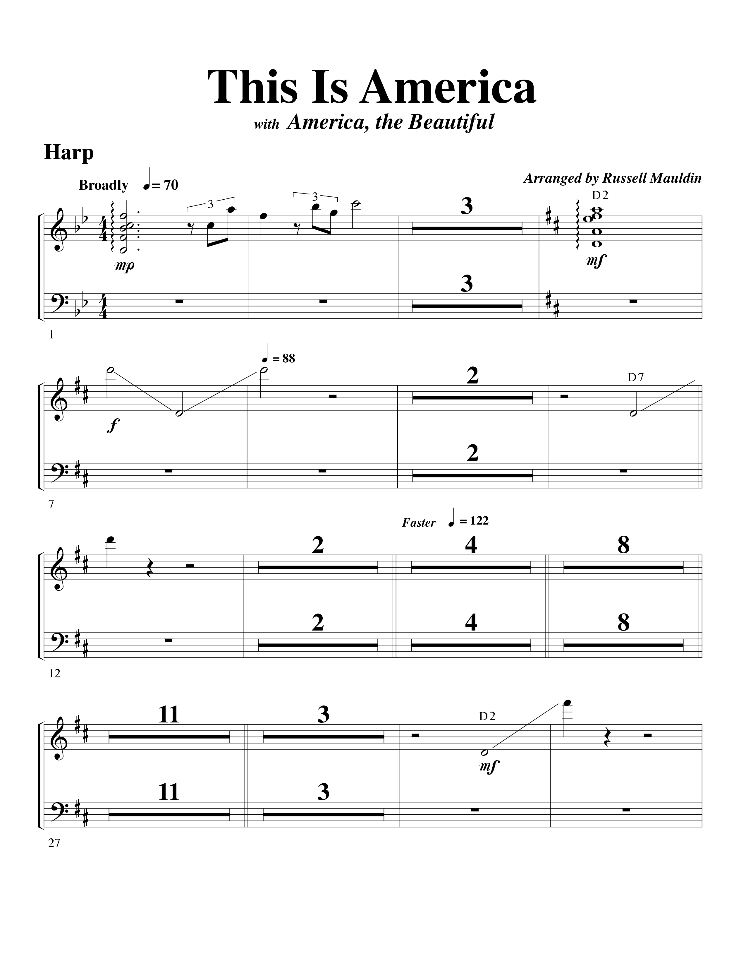 This Is America Harp (Word Music / Arr. Russell Mauldin)