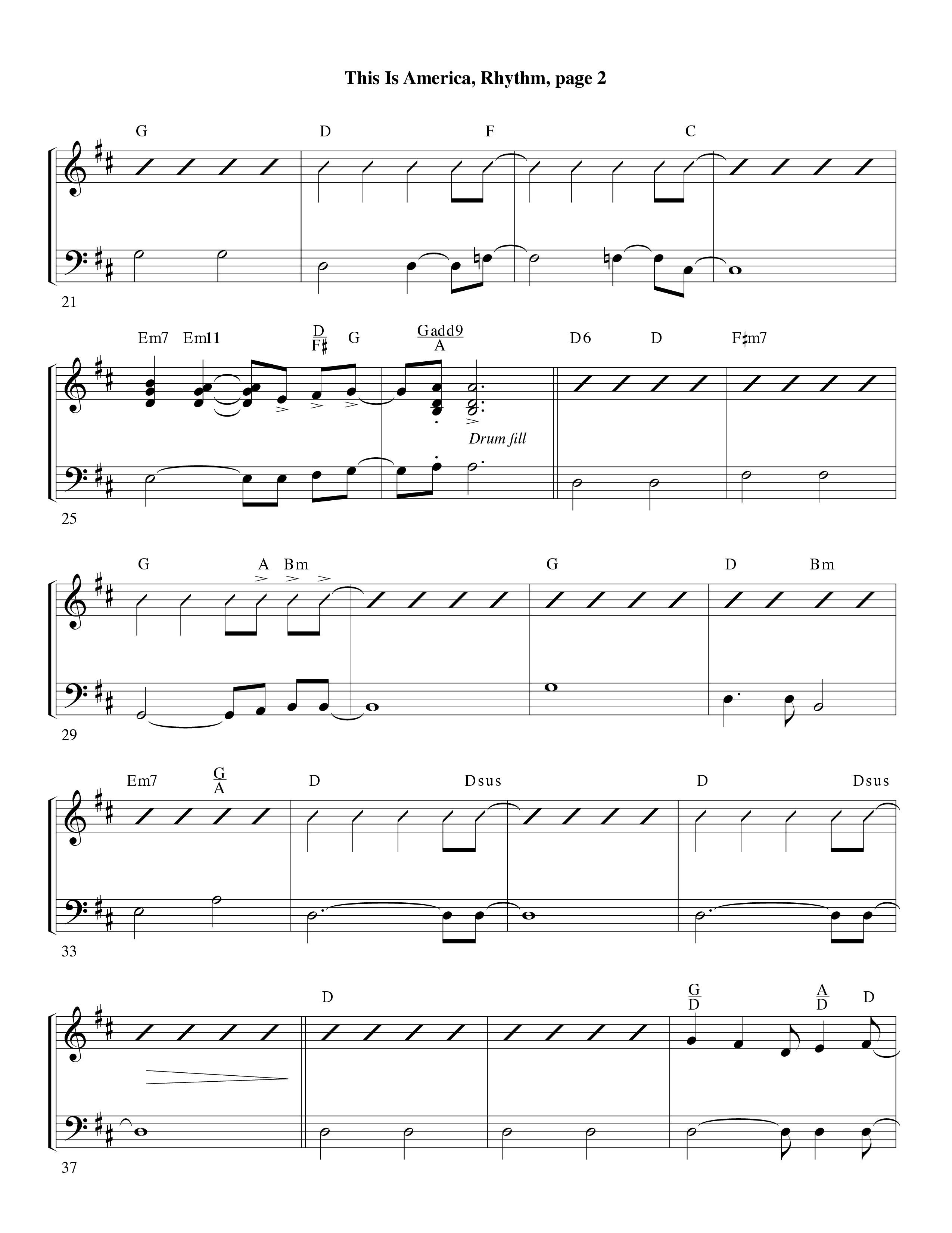 This Is America Rhythm Chart (Word Music / Arr. Russell Mauldin)