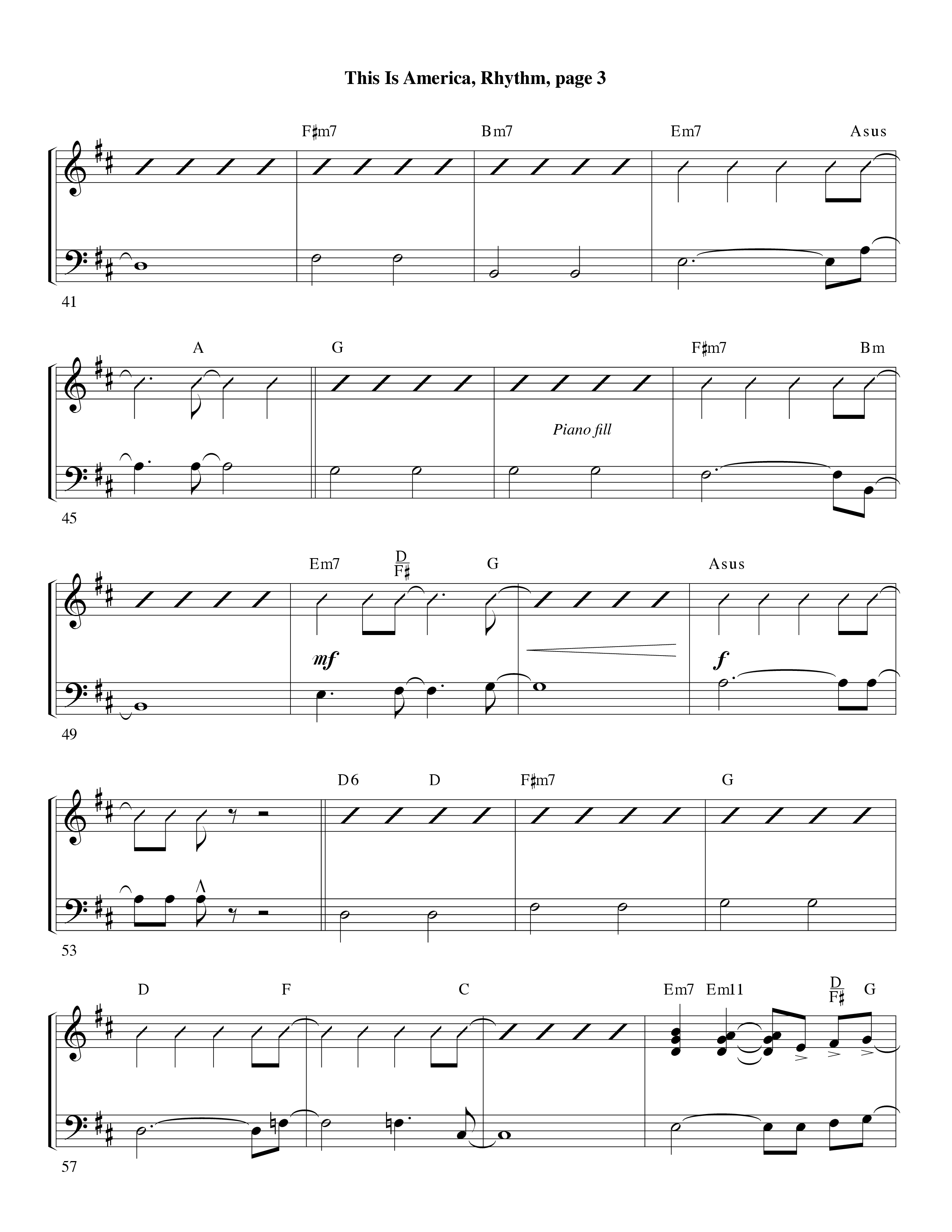 This Is America Rhythm Chart (Word Music / Arr. Russell Mauldin)