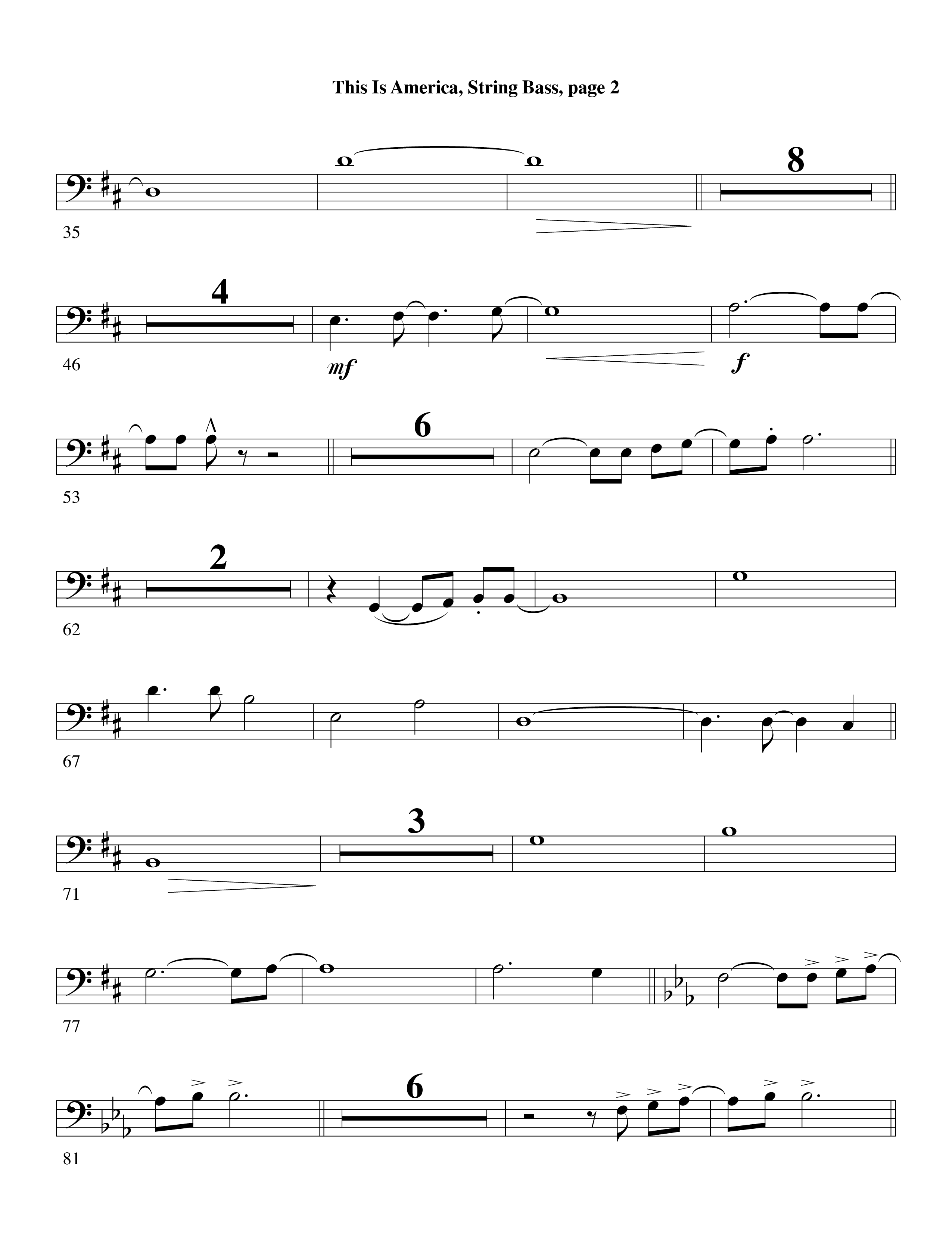 This Is America String Bass (Word Music / Arr. Russell Mauldin)