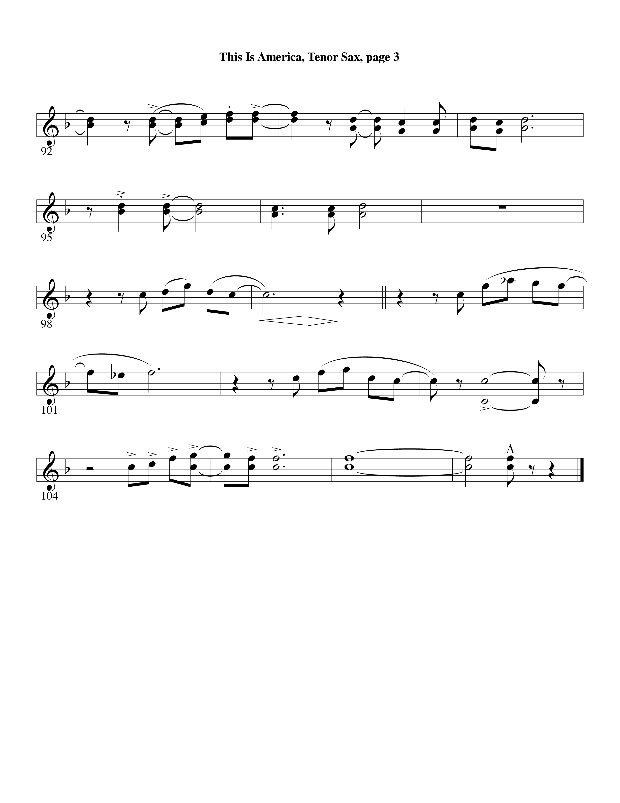 This Is America Tenor Sax 1 (Word Music / Arr. Russell Mauldin)