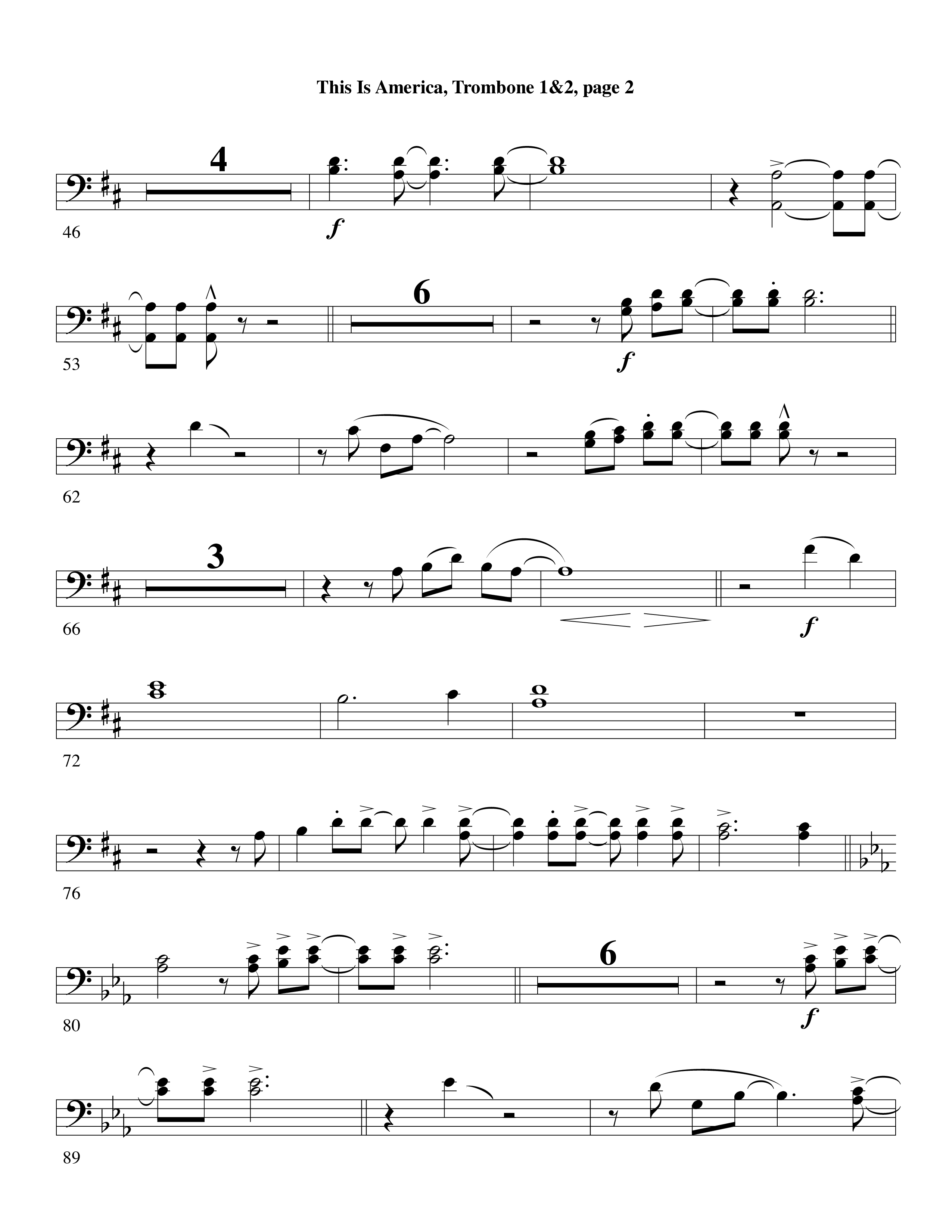 This Is America Trombone 1/2 (Word Music / Arr. Russell Mauldin)