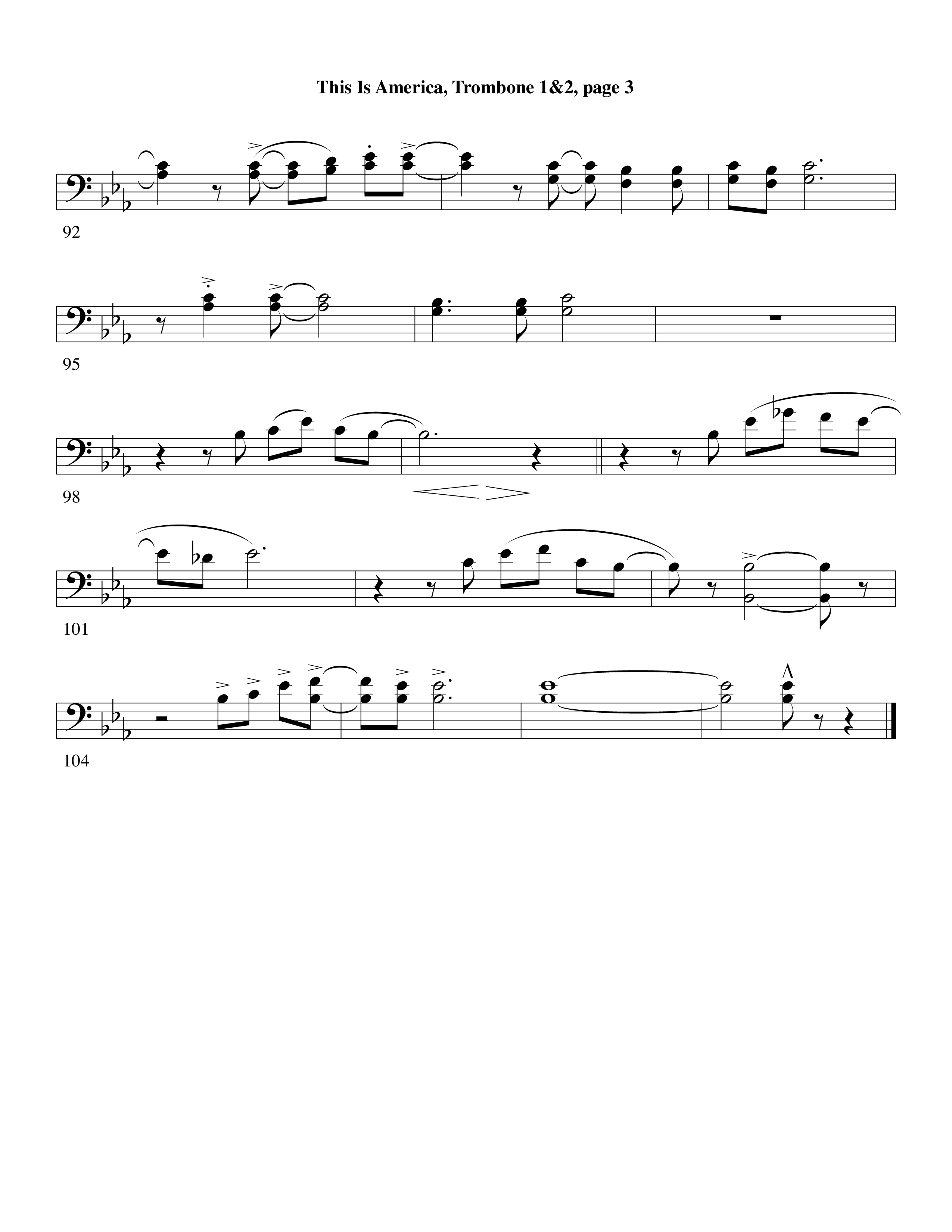 This Is America Trombone 1/2 (Word Music / Arr. Russell Mauldin)