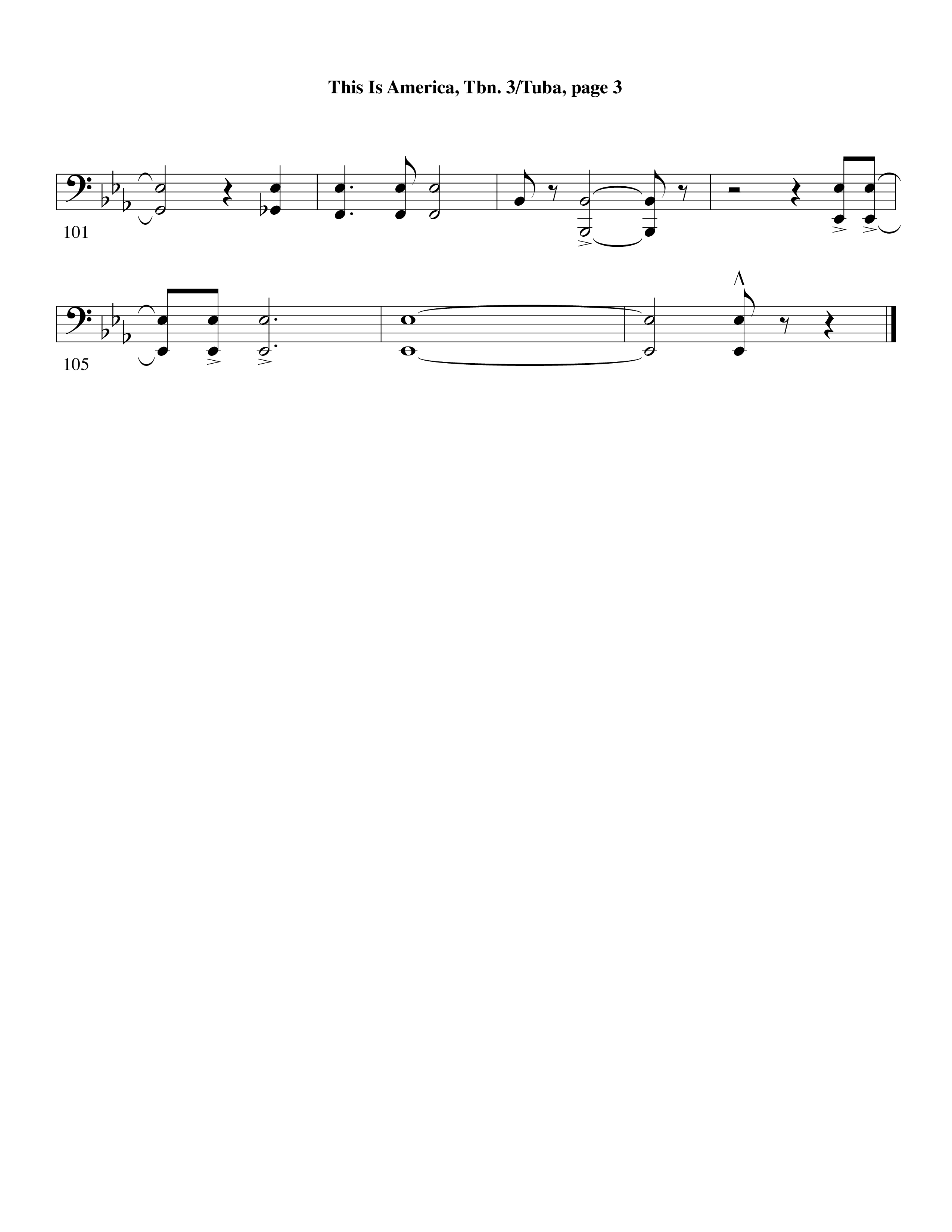 This Is America Trombone 3/Tuba (Word Music / Arr. Russell Mauldin)