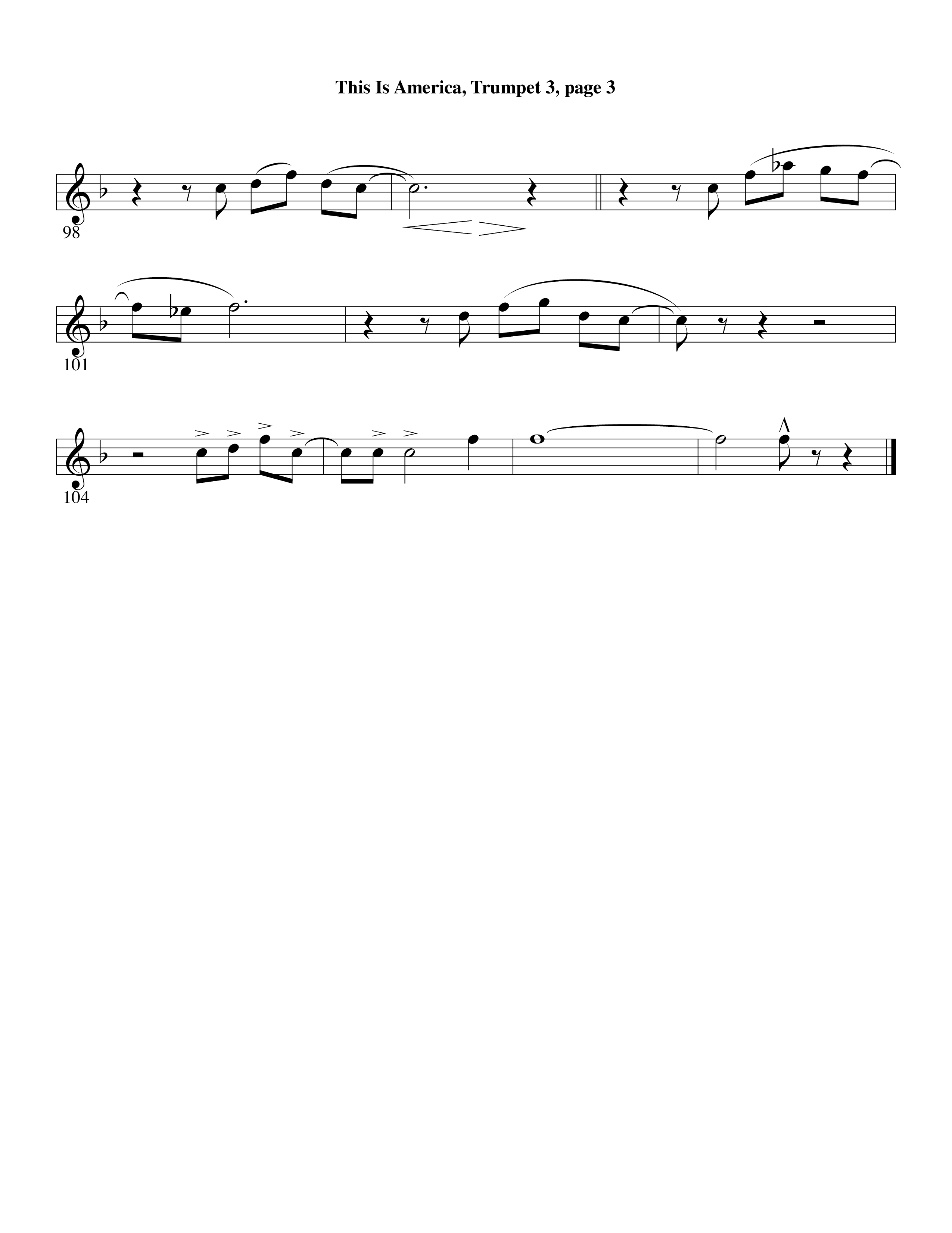This Is America Trumpet 3 (Word Music / Arr. Russell Mauldin)