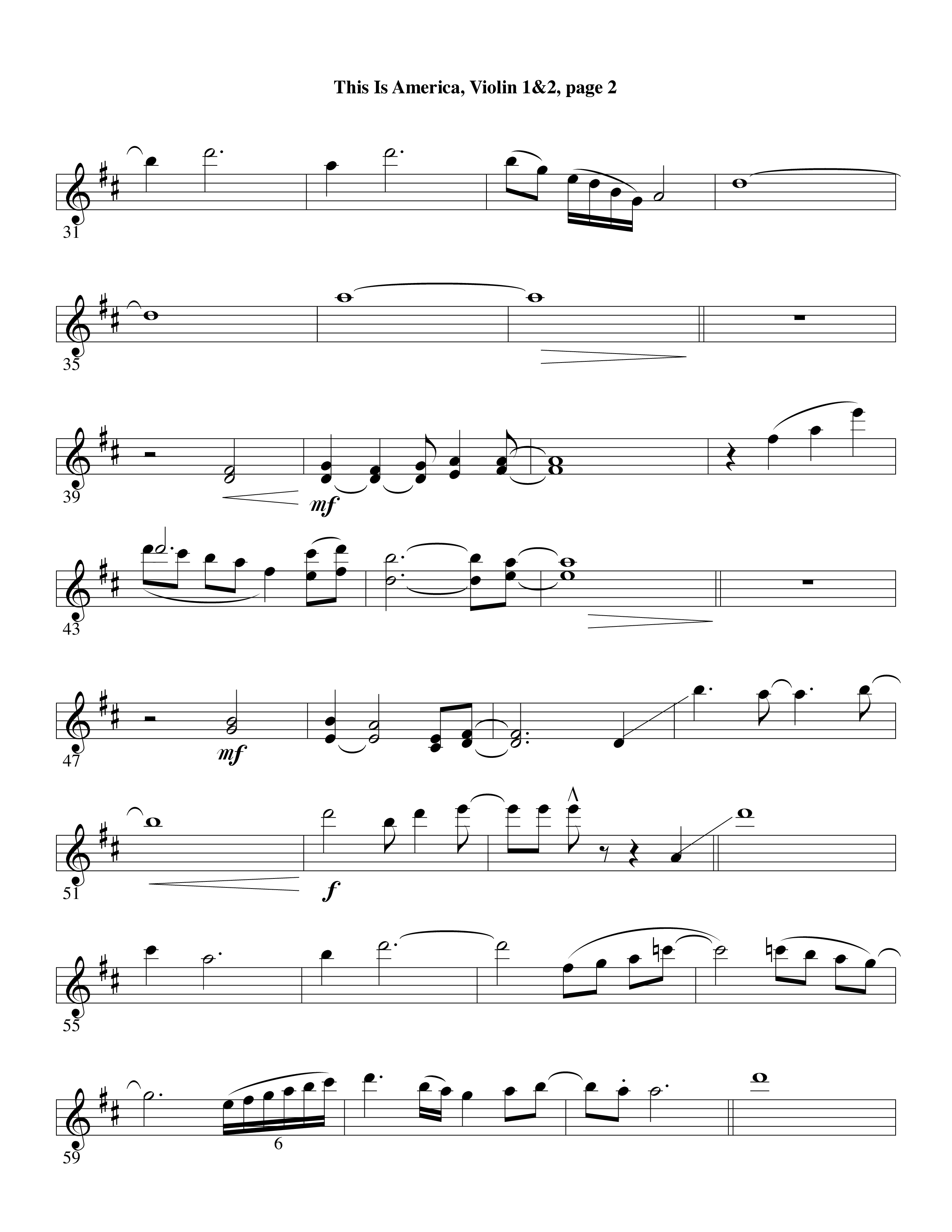 This Is America Violin 1/2 (Word Music / Arr. Russell Mauldin)