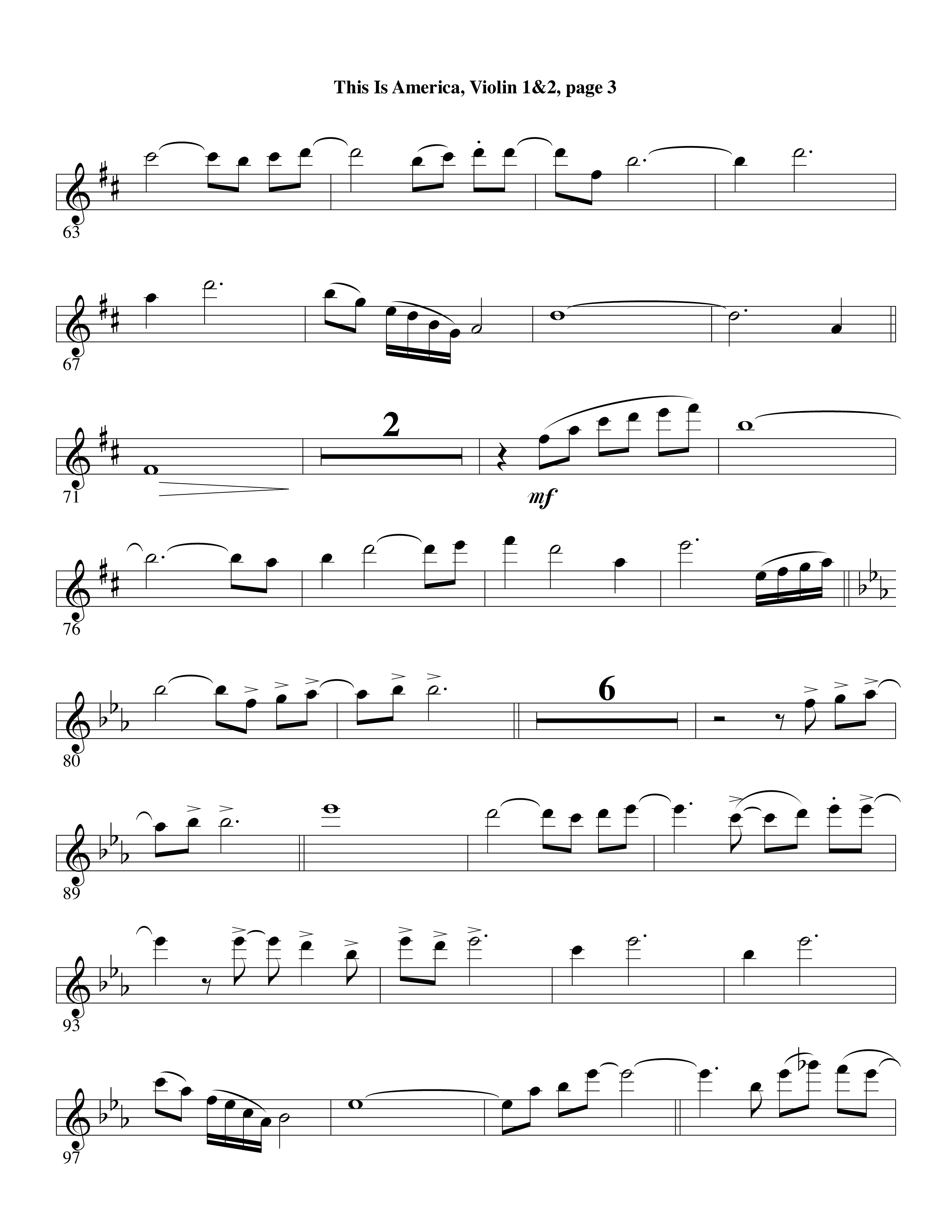 This Is America Violin 1/2 (Word Music / Arr. Russell Mauldin)