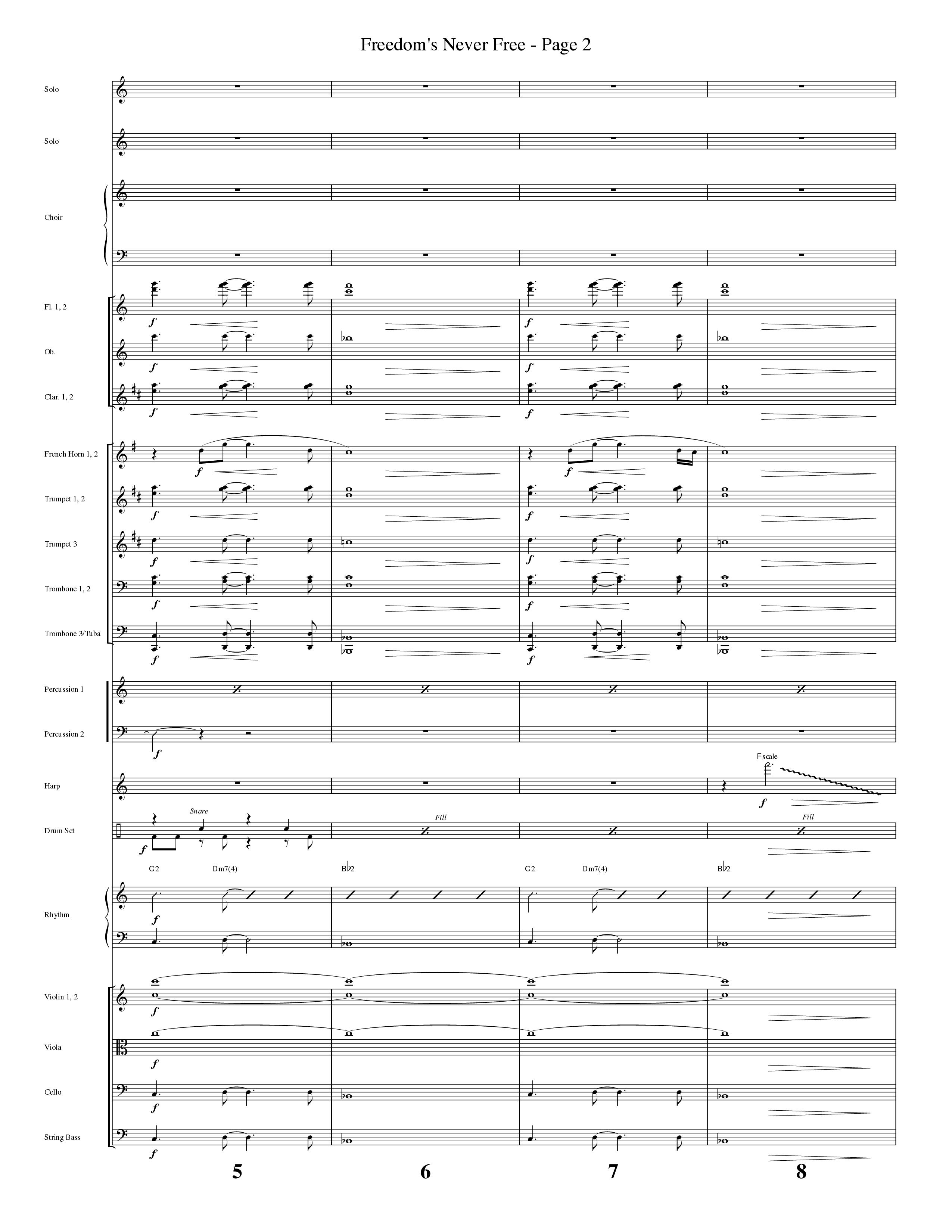 Freedom's Never Free (Choral Anthem SATB) Orchestration (Word Music Choral / Arr. Camp Kirkland)