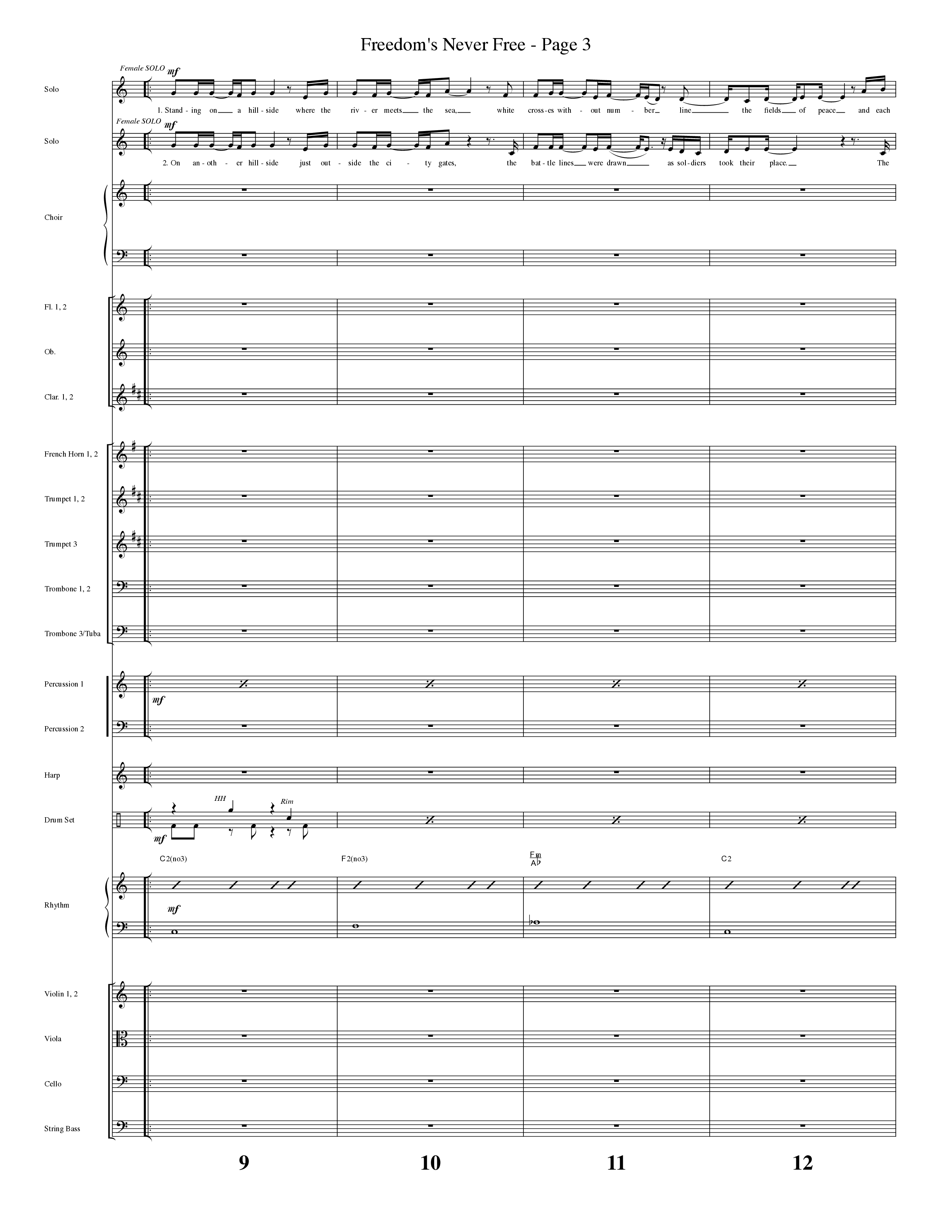 Freedom's Never Free (Choral Anthem SATB) Orchestration (Word Music Choral / Arr. Camp Kirkland)