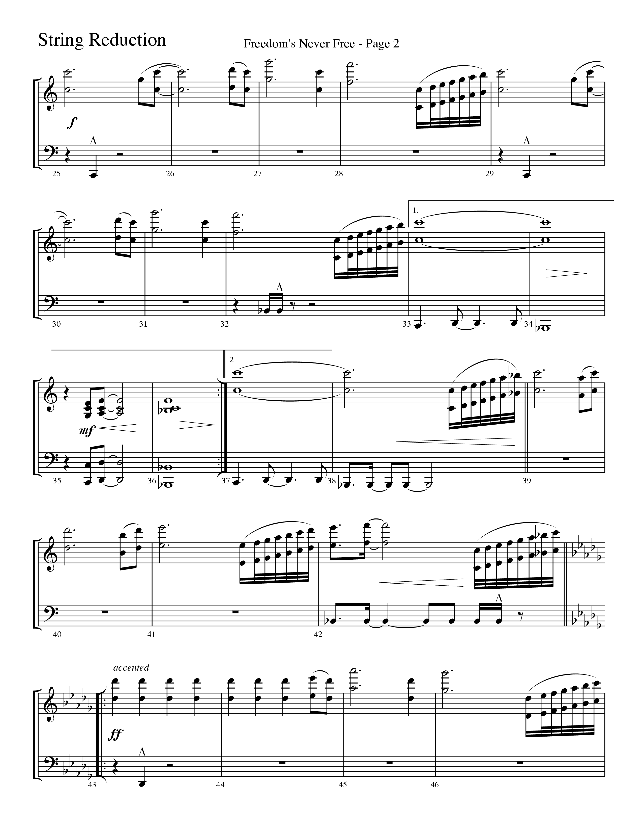 Freedom's Never Free (Choral Anthem SATB) String Reduction (Word Music Choral / Arr. Camp Kirkland)