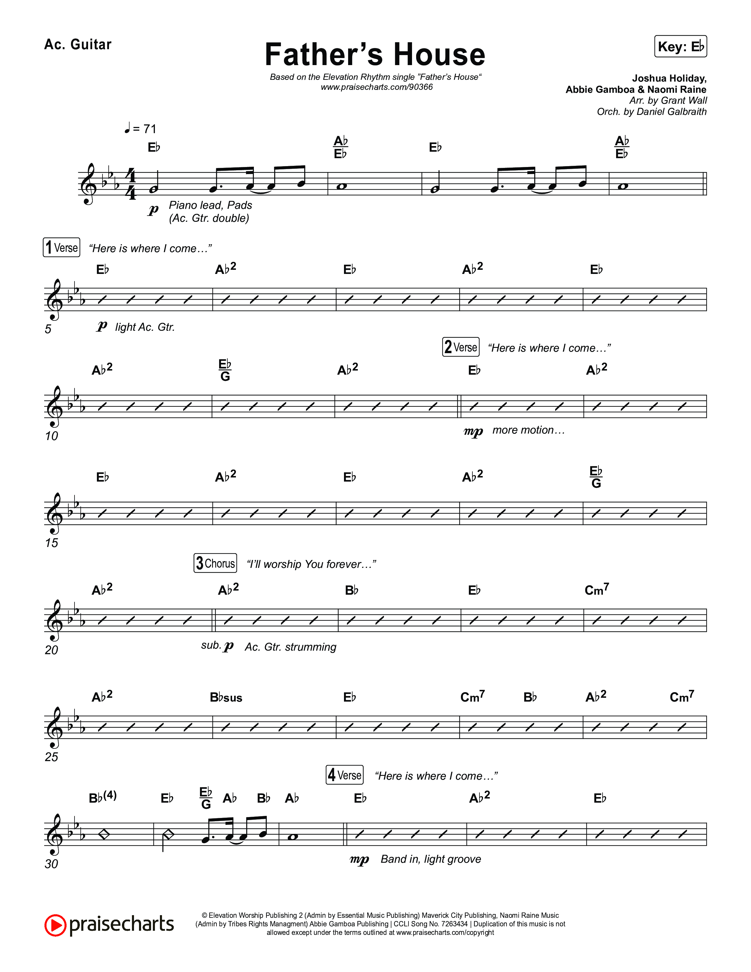 FATHER'S HOUSE Acoustic Guitar (ELEVATION RHYTHM)