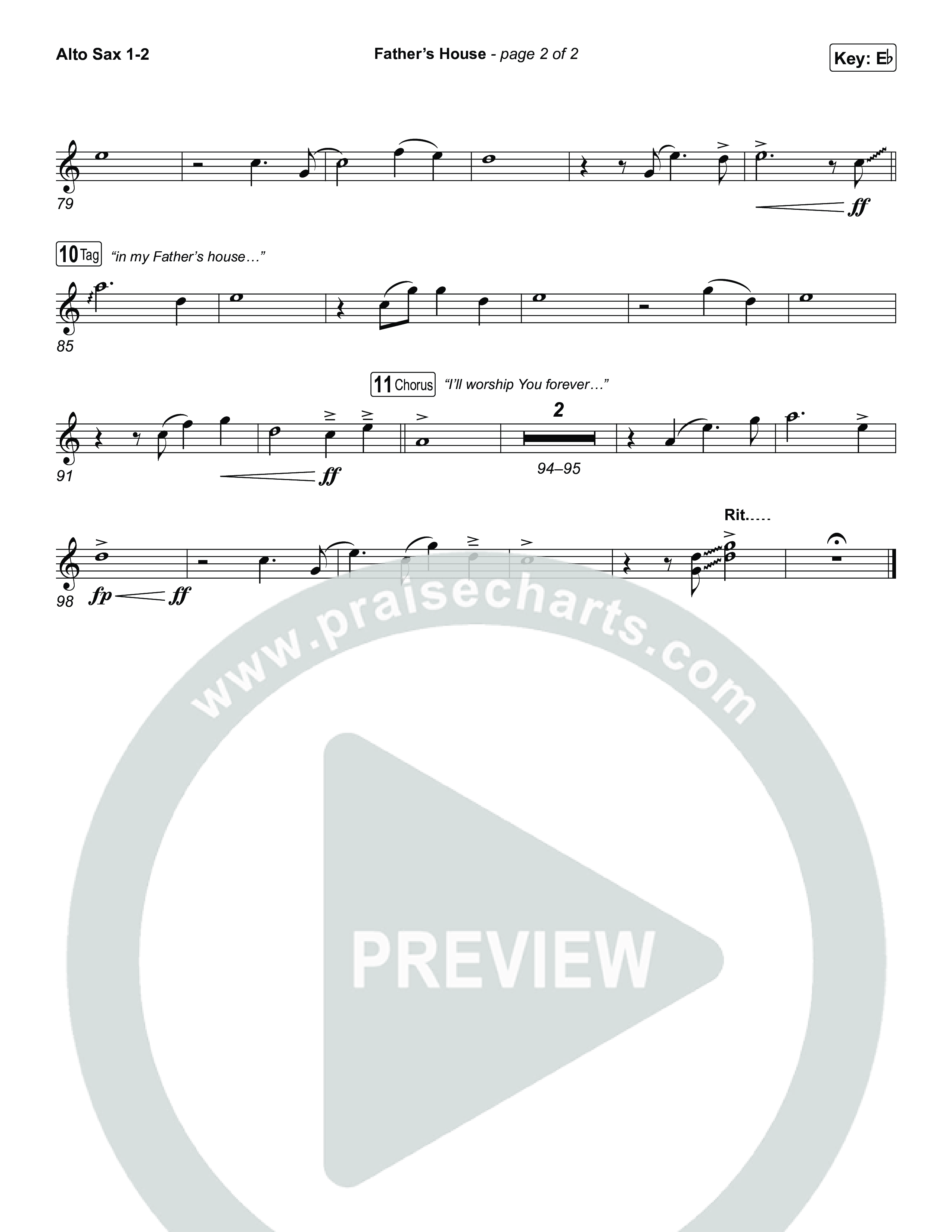 FATHER'S HOUSE Alto Sax 1,2 (ELEVATION RHYTHM)