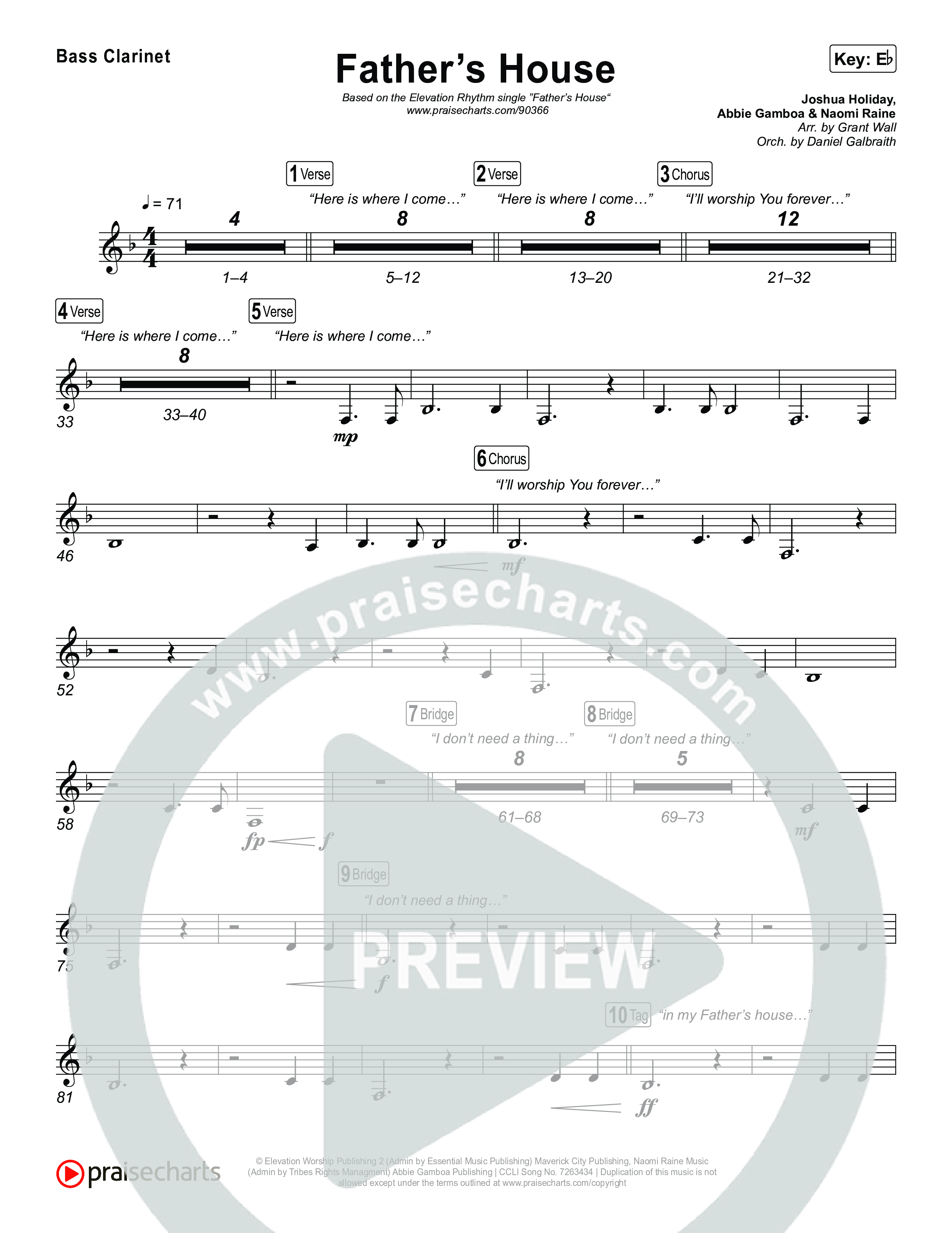 FATHER'S HOUSE Bass Clarinet (ELEVATION RHYTHM)