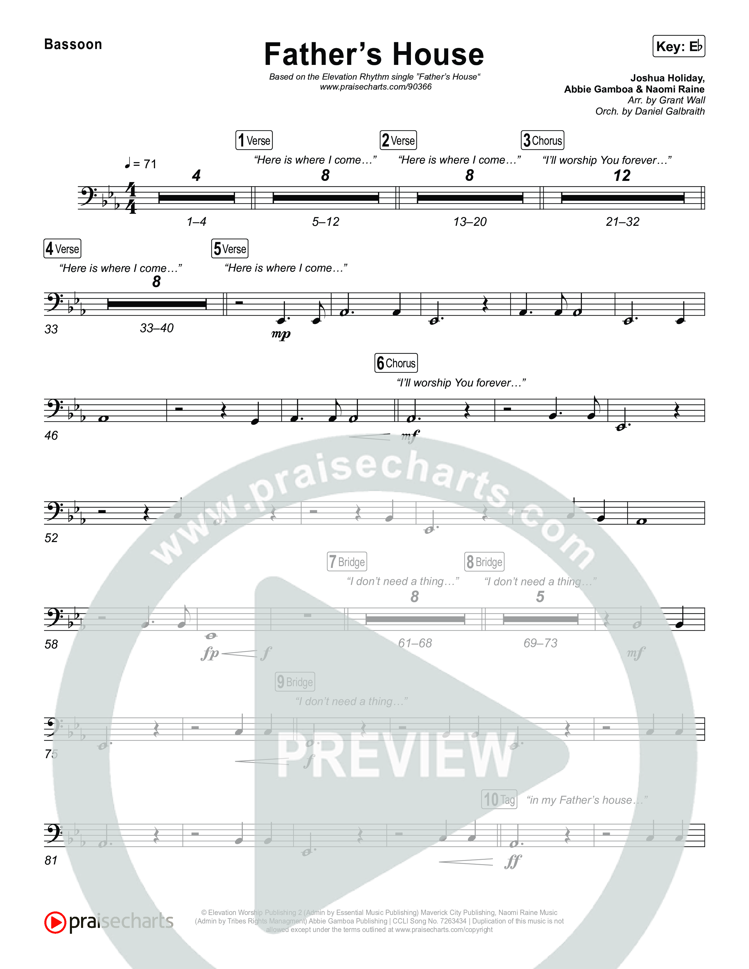 FATHER'S HOUSE Bassoon (ELEVATION RHYTHM)
