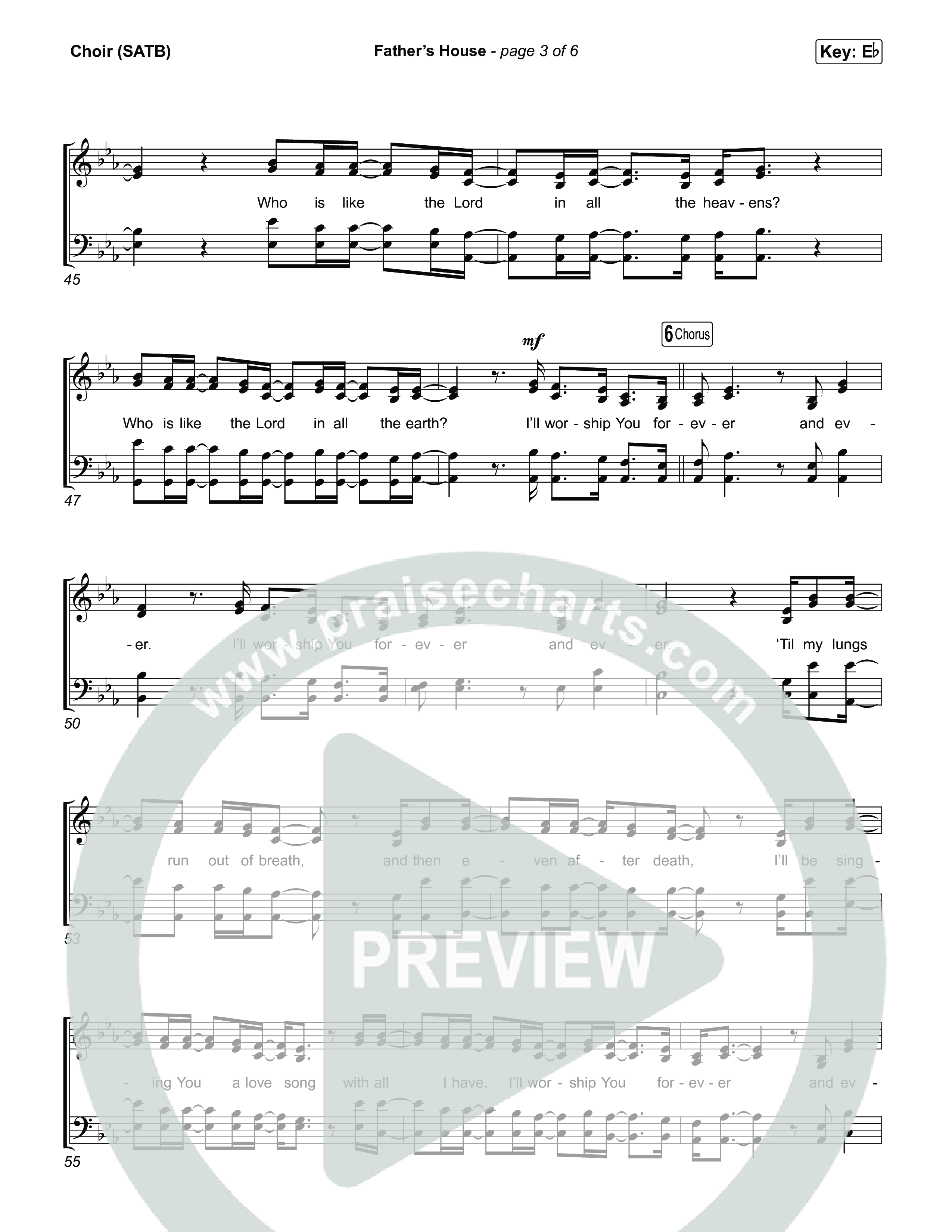 FATHER'S HOUSE Choir Sheet (SATB) (ELEVATION RHYTHM)