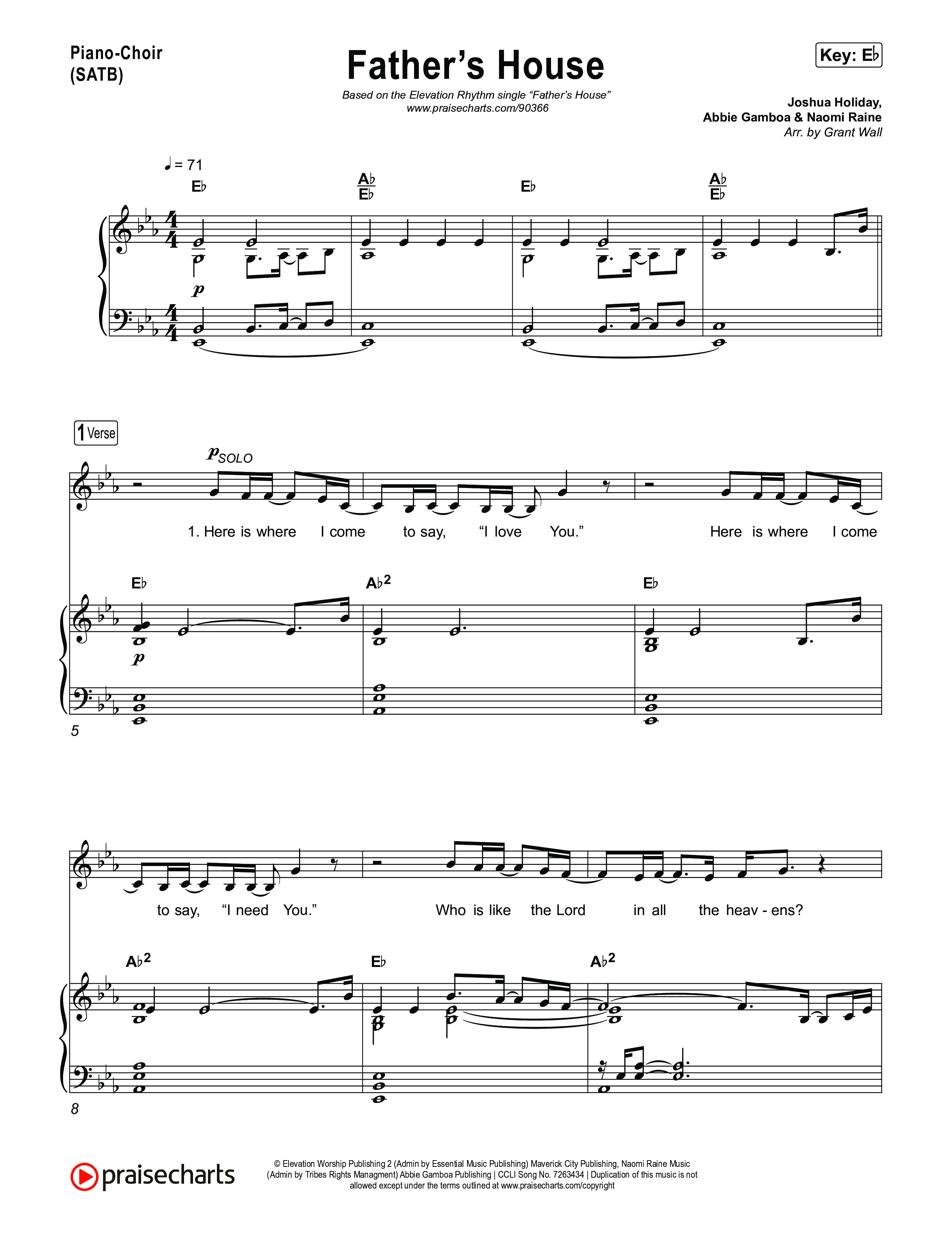 FATHER'S HOUSE Piano/Vocal Pack (ELEVATION RHYTHM)