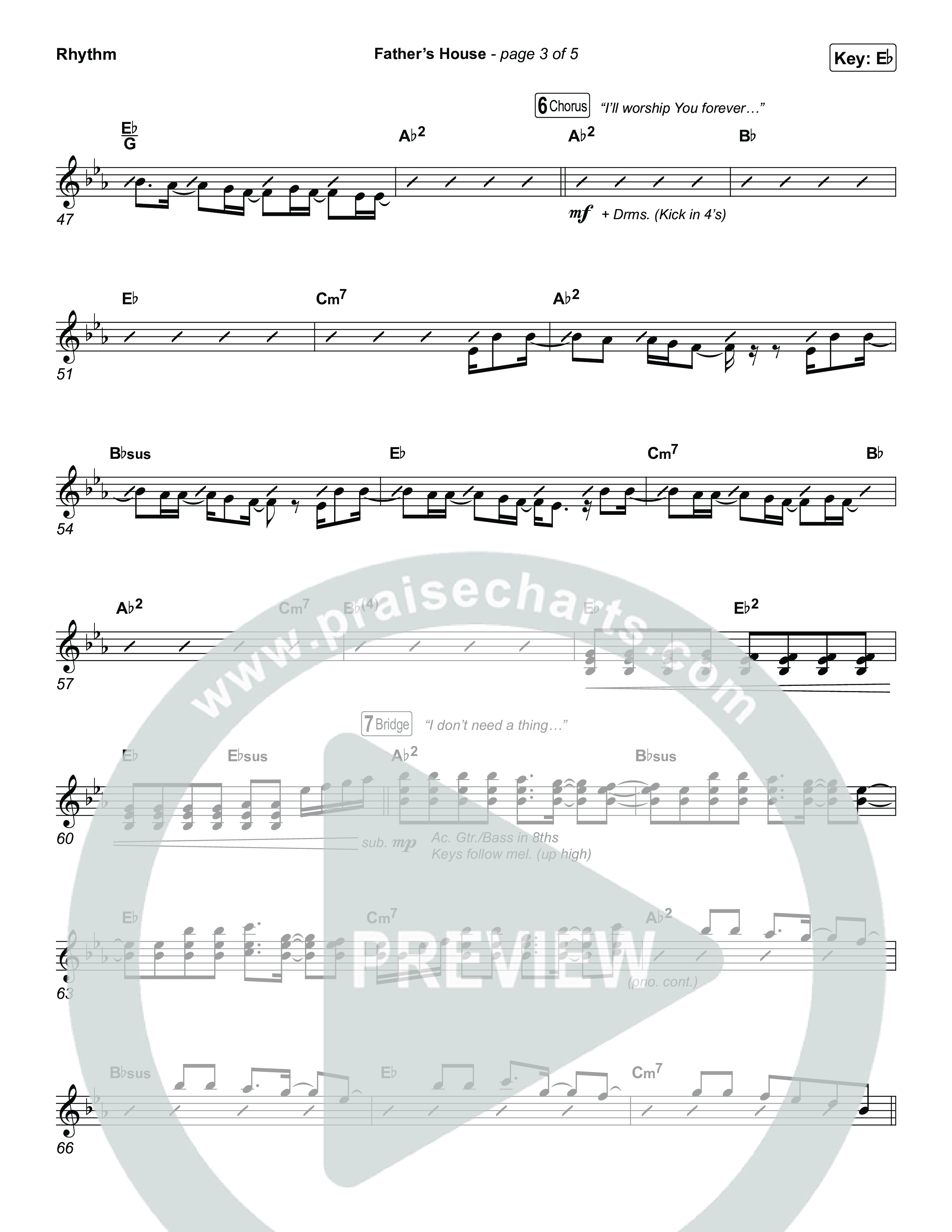 FATHER'S HOUSE Rhythm Chart (ELEVATION RHYTHM)