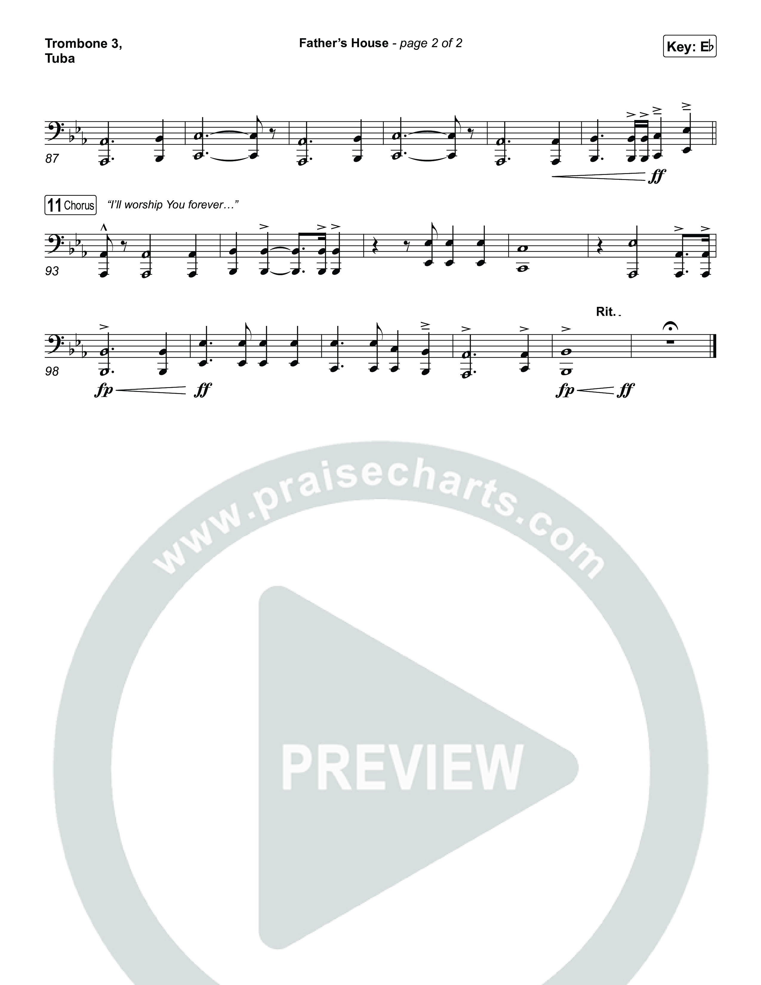 FATHER'S HOUSE Trombone 3/Tuba (ELEVATION RHYTHM)
