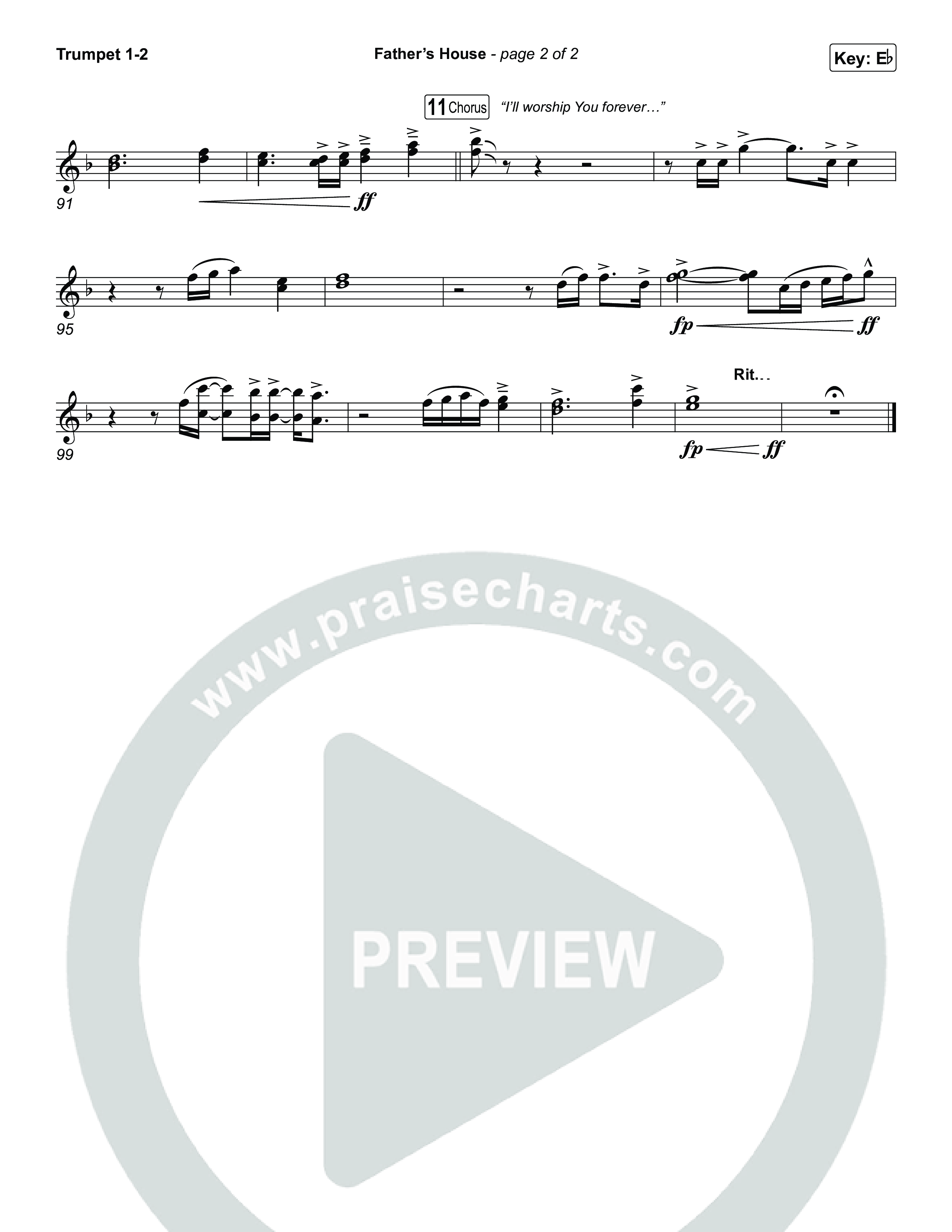 FATHER'S HOUSE Trumpet 1,2 (ELEVATION RHYTHM)