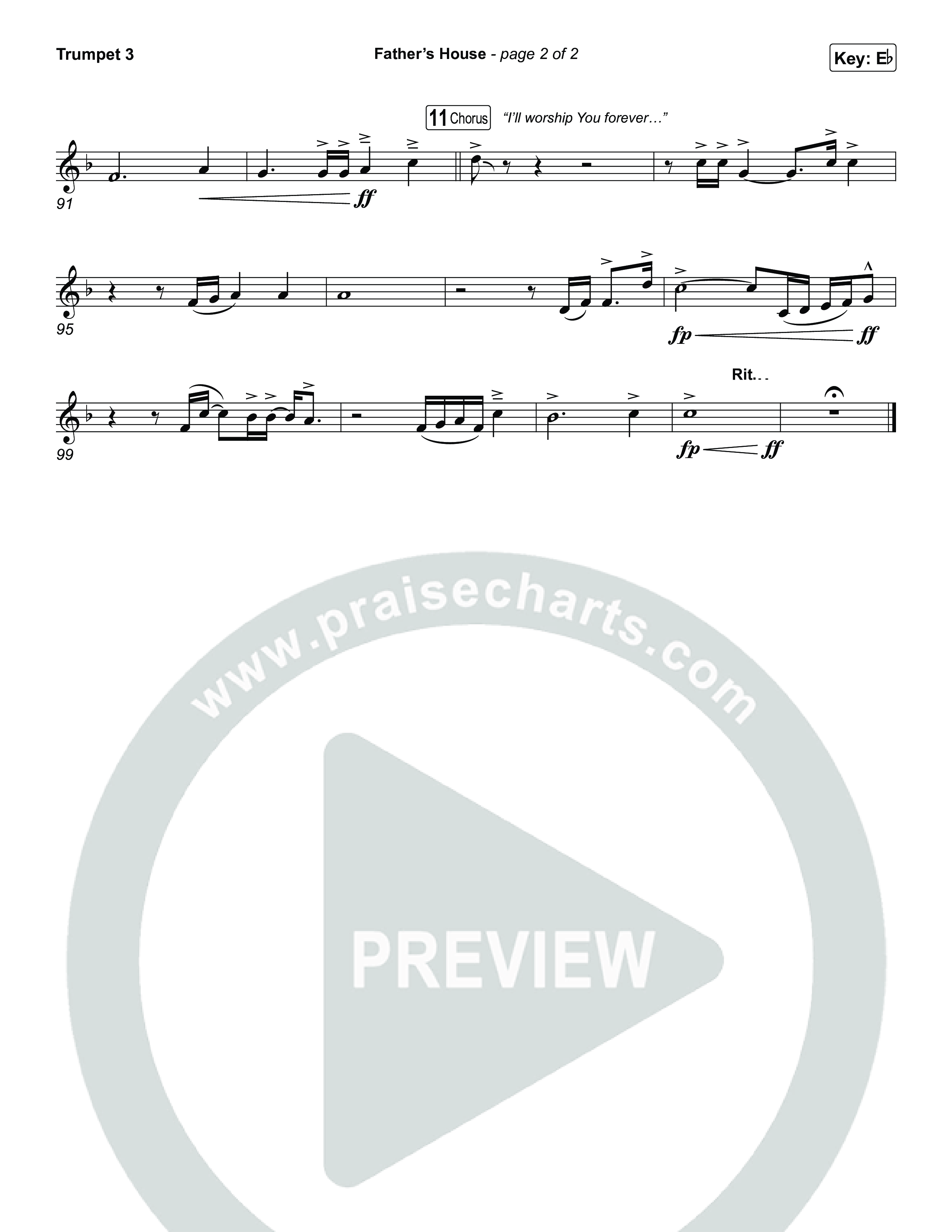 FATHER'S HOUSE Trumpet 3 (ELEVATION RHYTHM)