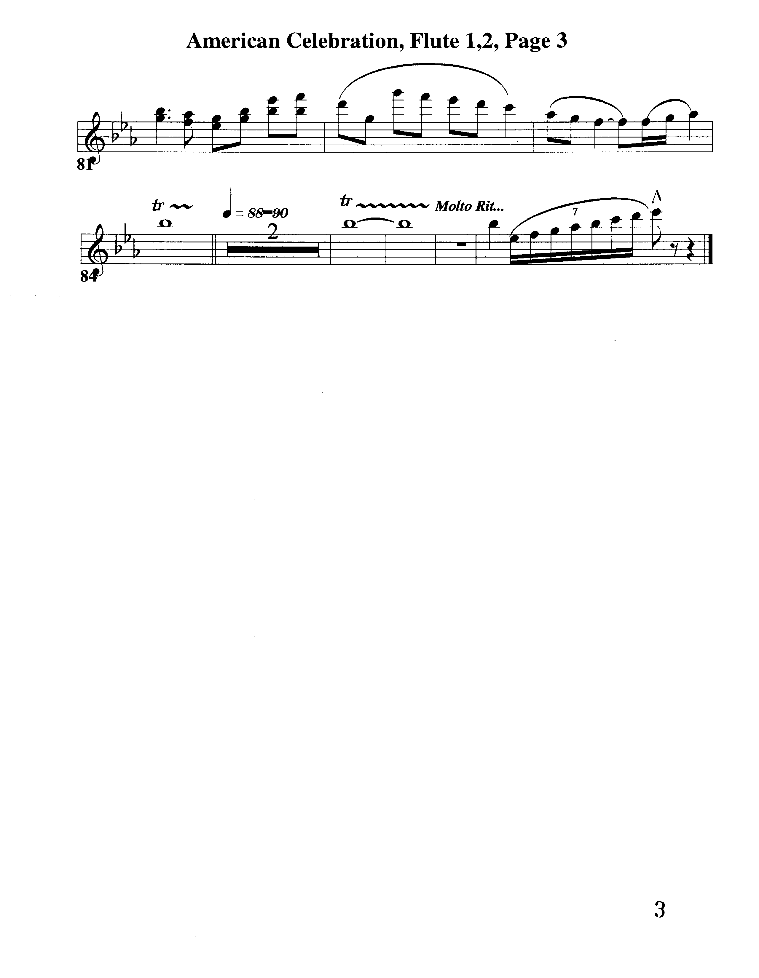 American Celebration (Instrumental) Flute 1/2 (Word Music / Arr. Jeff Cranfill)